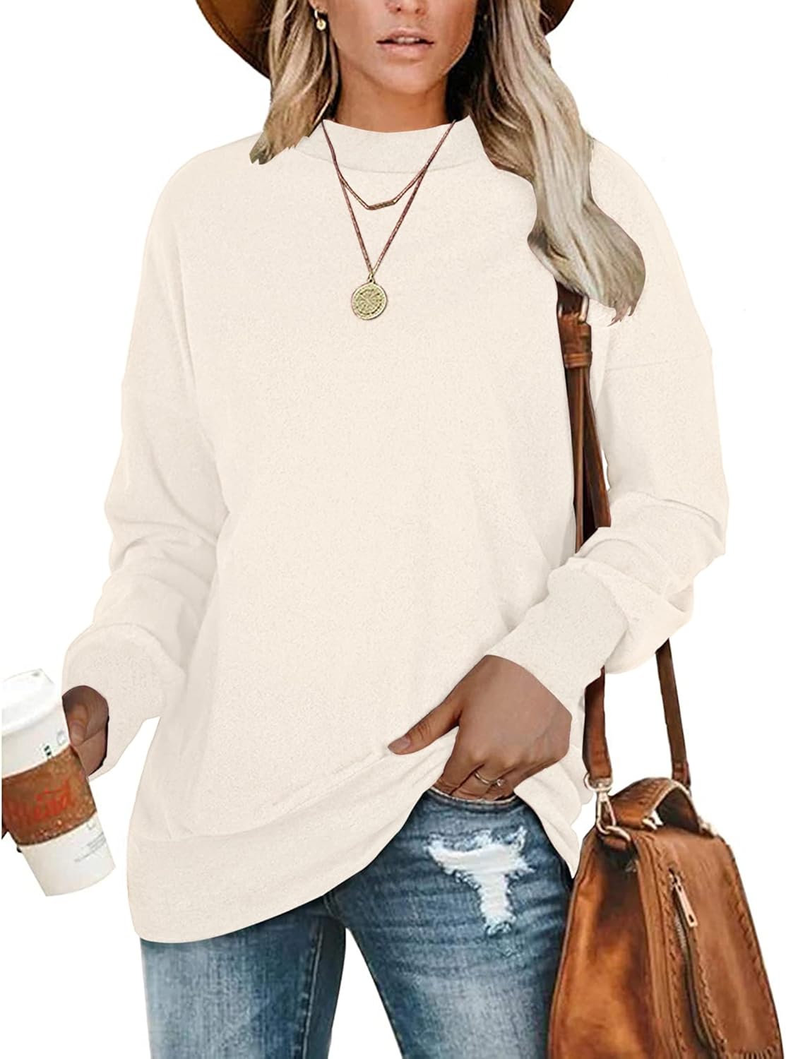 PLMOKEN Plus Size Sweatshirts for Women, Special Casual Long Sleeve Round Neck S...