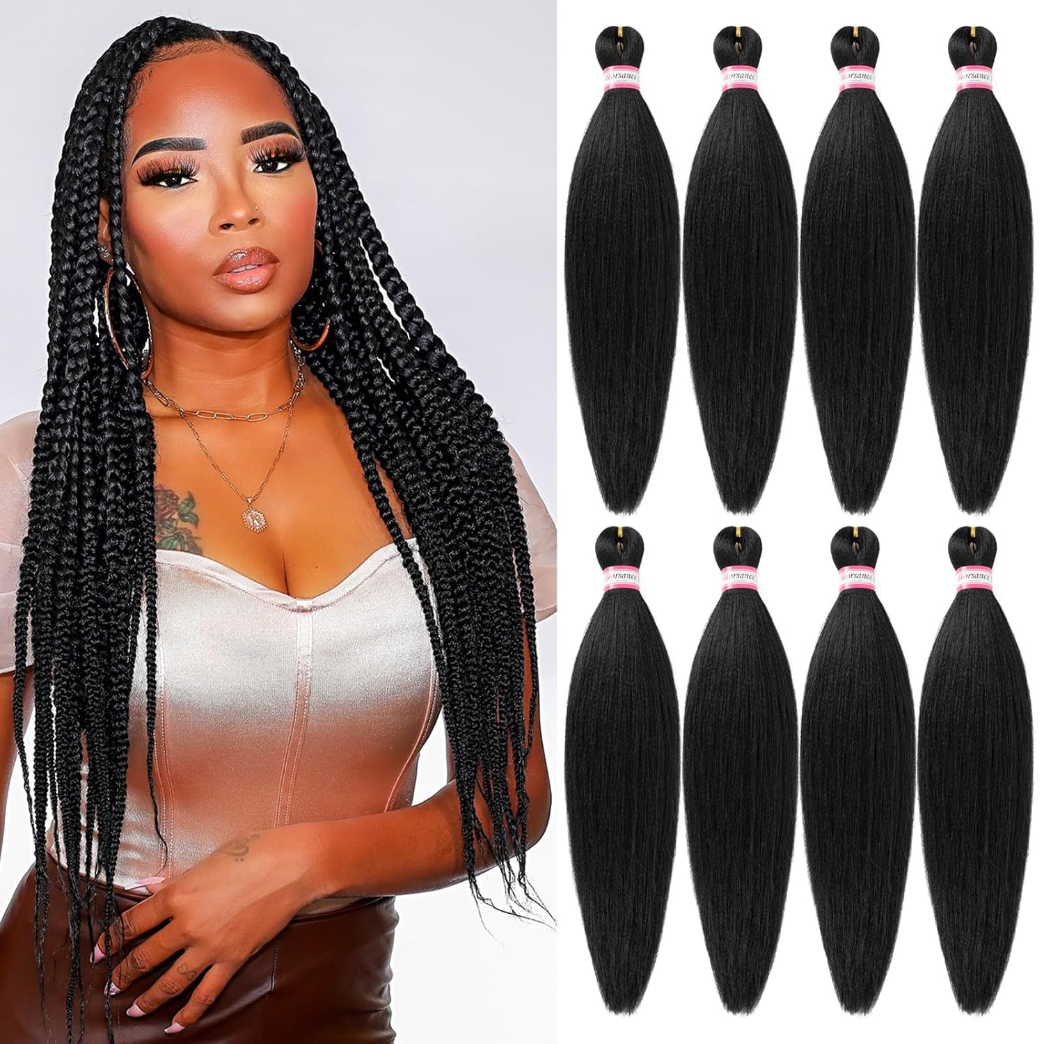 Dorsanee Braiding Hair, Professional Braiding Hair Pre-Stretched 20 Inch, Specia...