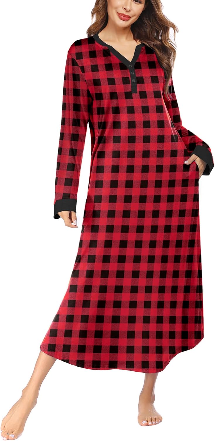 Ekouaer Womens Nightgown, Special Loungewear for Comfortable Sleep, Unique V Nec...
