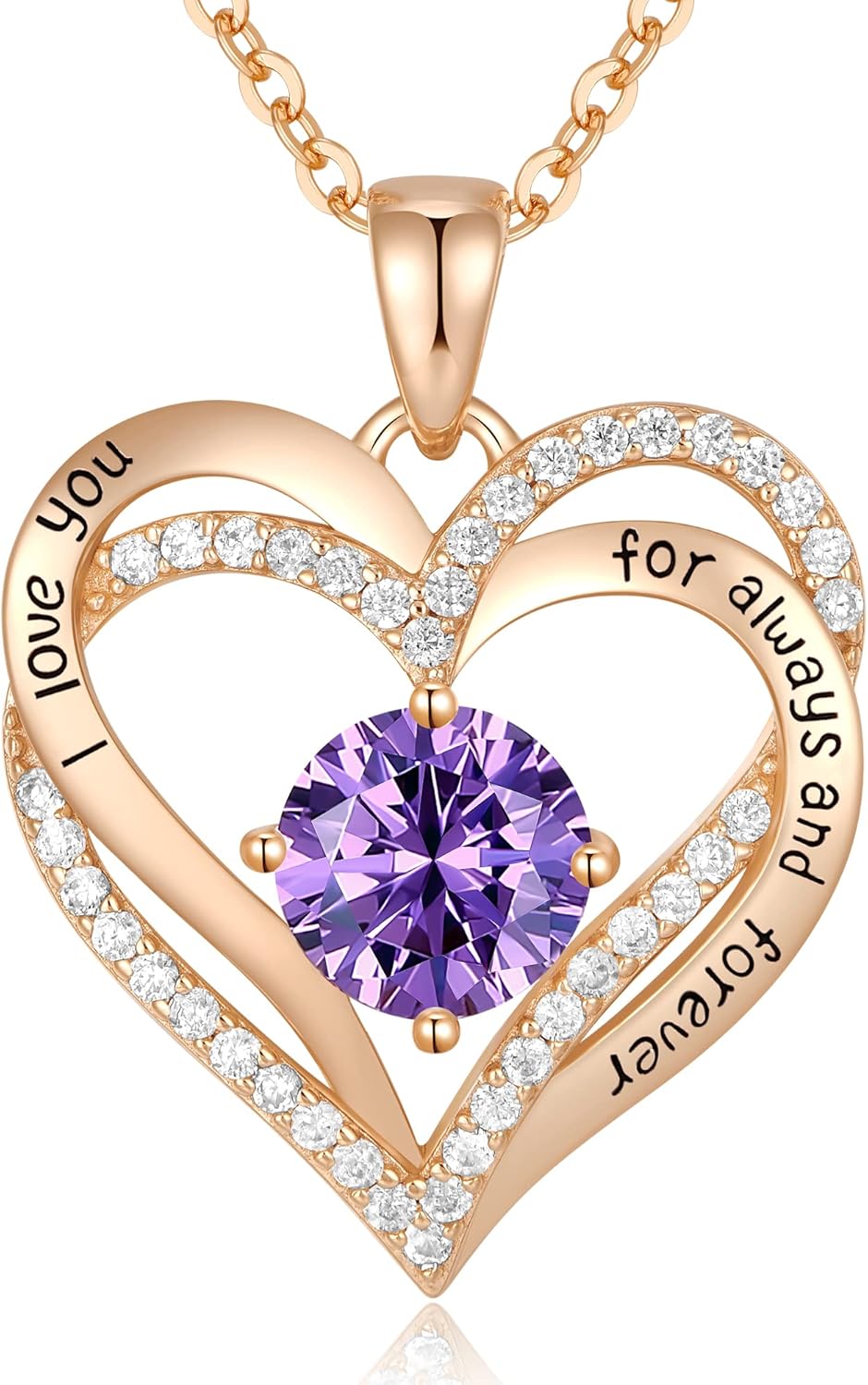 CDE Forever Love Heart Necklaces for Women, Wedding Anniversary, Birthday Gift f...