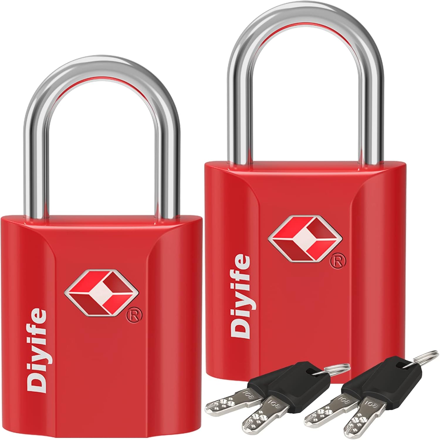 TSA Luggage Locks with Keys, [2 Pack] Diyife Security Suitcase Padlocks with Key...