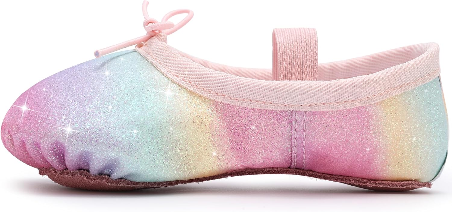 Ballet Shoes for Girls Glitter Ballet Dance Shoes Leather Dance Slippers Full So...