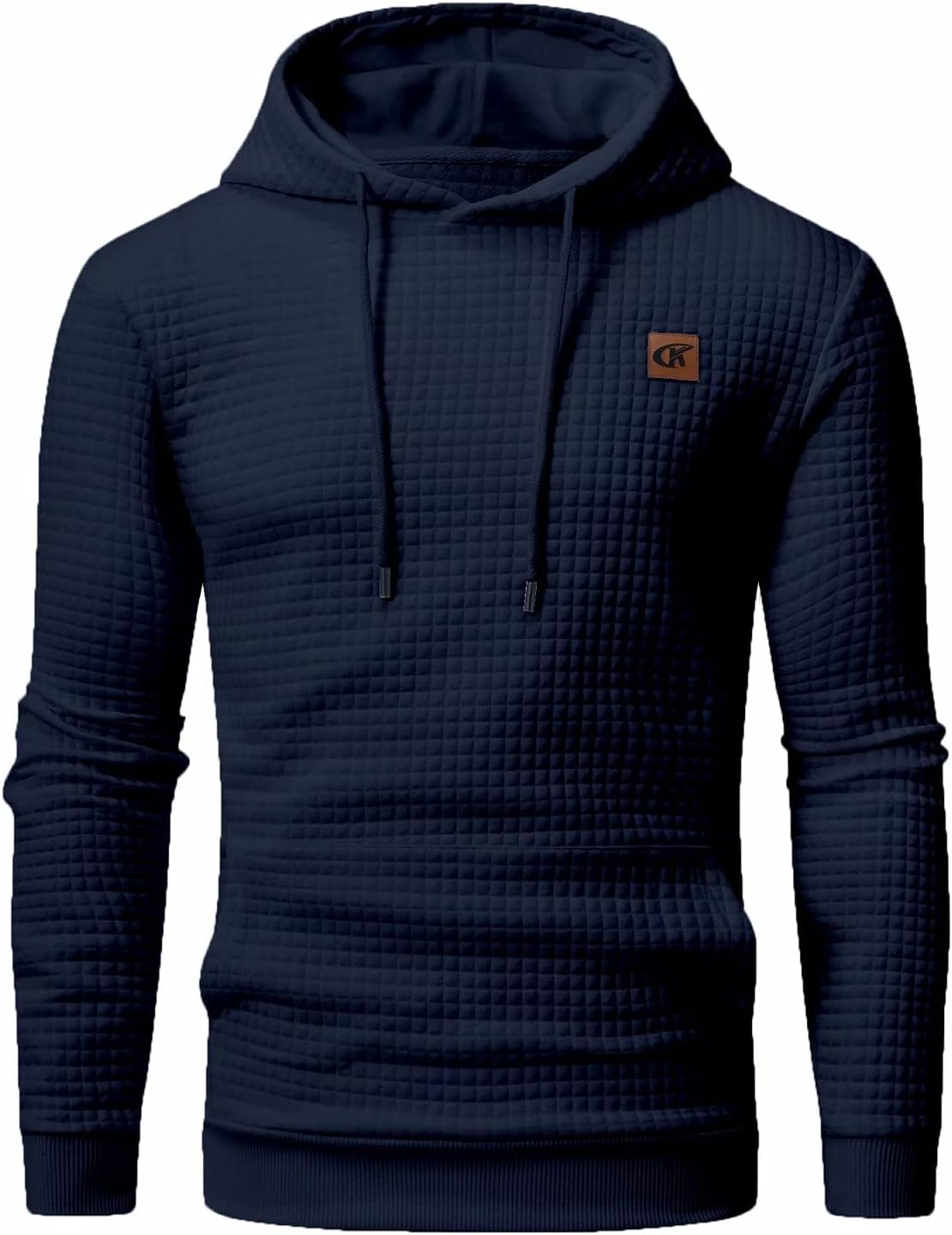 Yundobop Men's Pullover Hoodies Plaid Jacquard Long Sleeve Drawstring Hipster Ca...