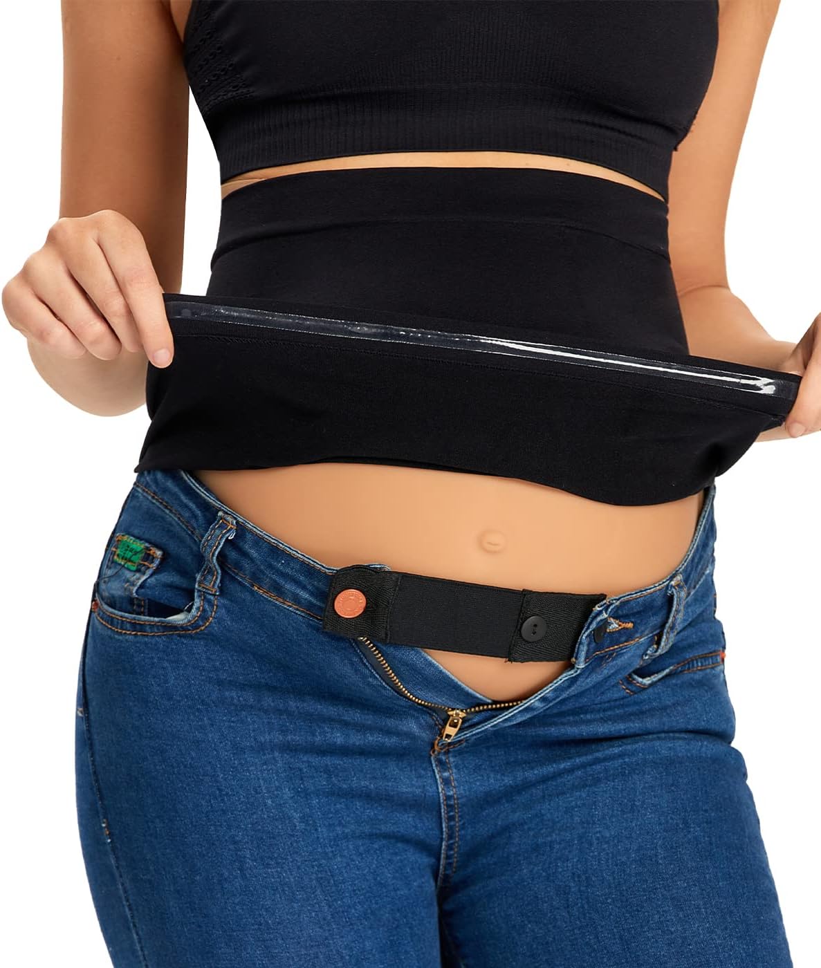 Combination of Maternity Shirts Extenders and Pants Waist Extenders, Seamless Ma...
