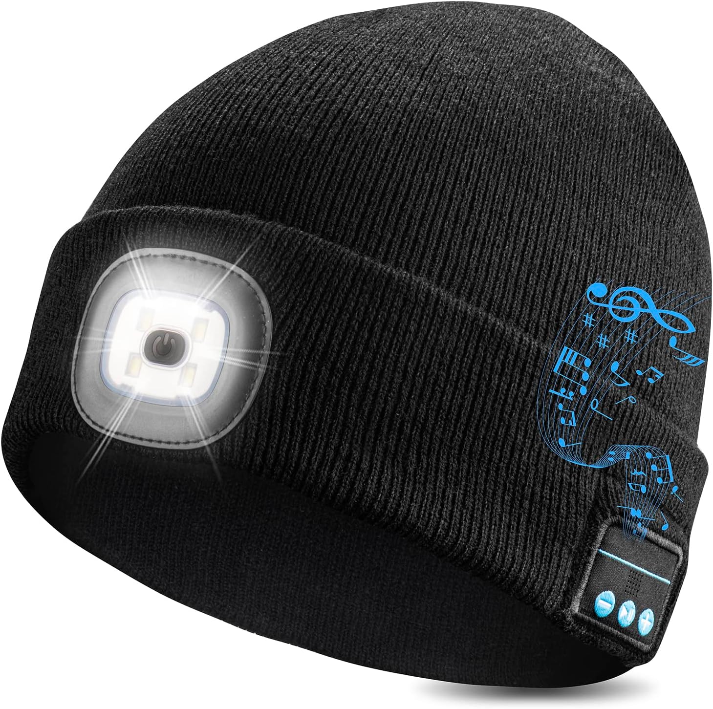 WEITOO Unisex Bluetooth Beanie Hat Light, Upgraded Musical Knitted Cap with Head...