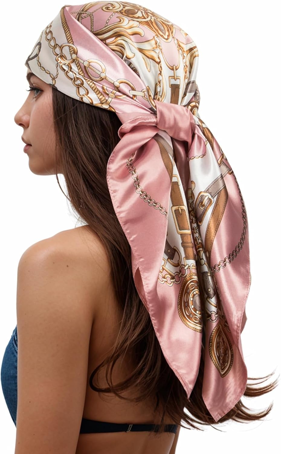 RIIQIICHY Head Scarf for Women Like Silk Scarf Hair Scarf Printed Square Scarf B...