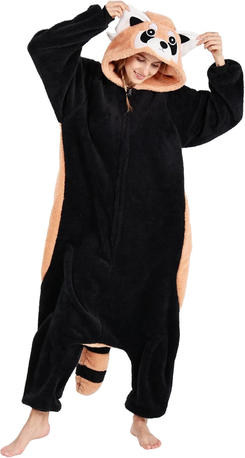 DELEY Unisex One Piece Costume Pajamas Animal Adult Onesie Halloween Cosplay Paj...