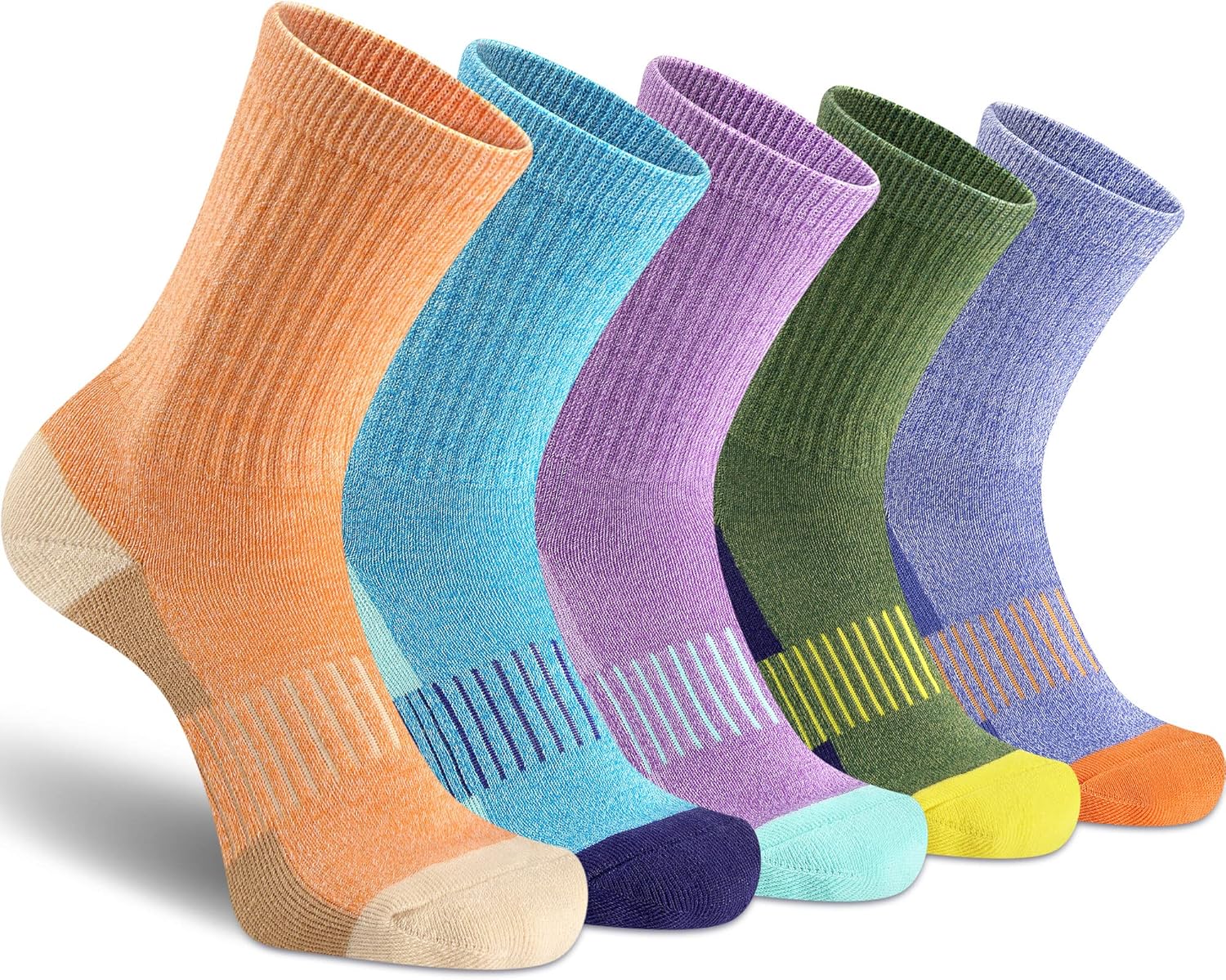 Gonii Women Socks Hiking Running Thick Cushion Athletic Crew Socks 5-Pair 5-9 5...
