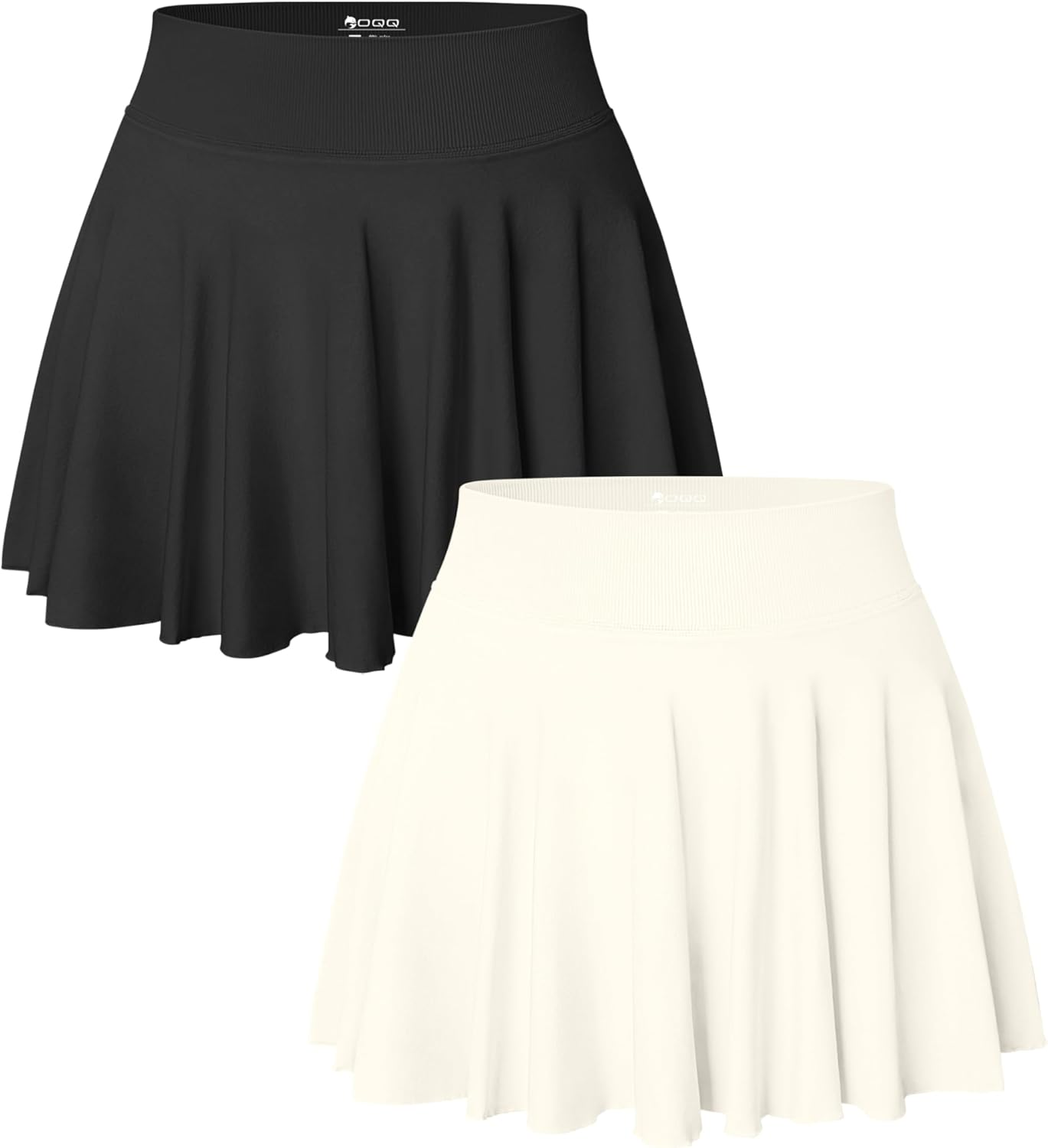 OQQ Women 2 Piece Skirts, Special 2 in 1 Flowy Basic Skirts, Versatile Stretchy...
