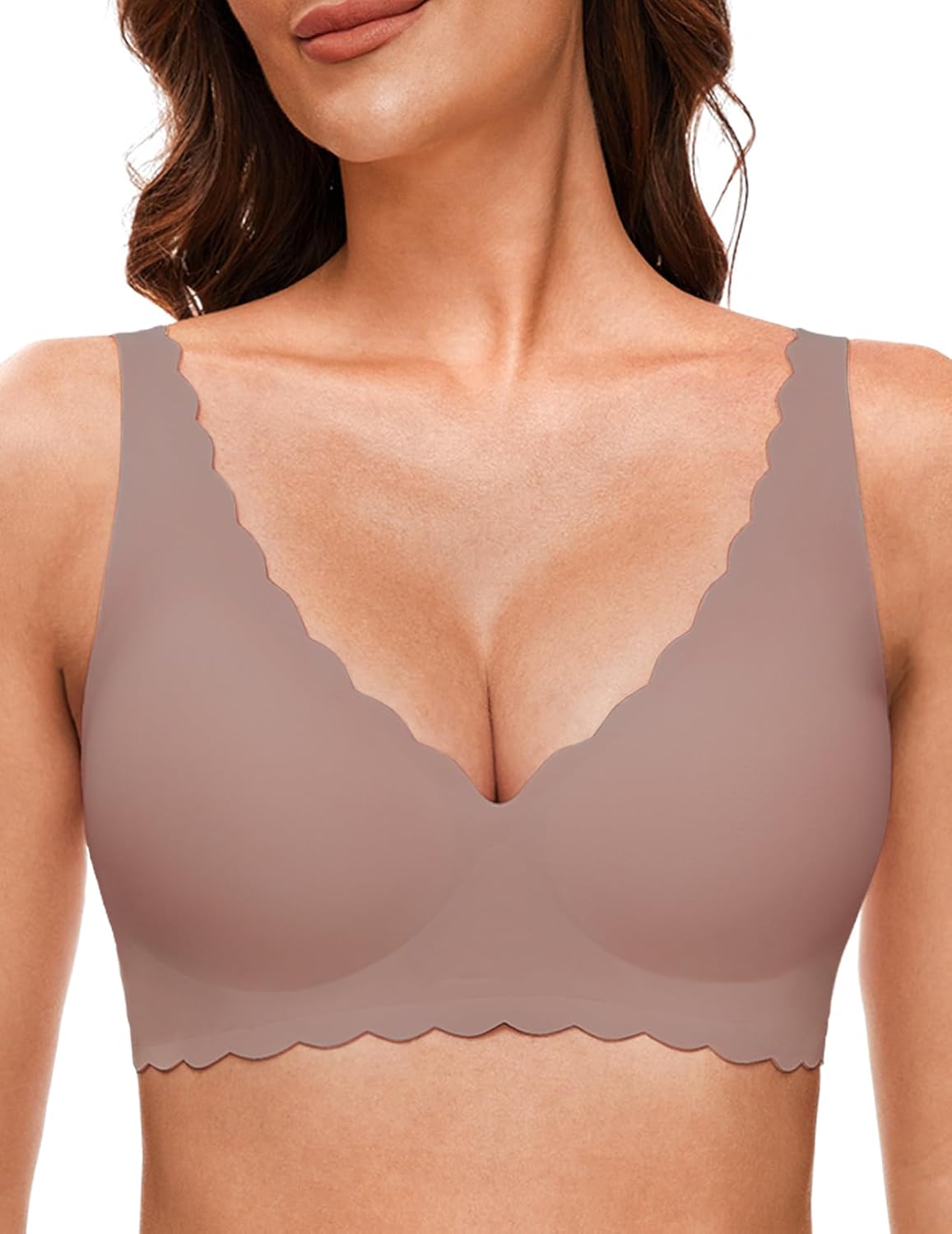 Deep V Petal Bras for Women No Underwire Soft Wireless Bras Comfort Seamless Bra...
