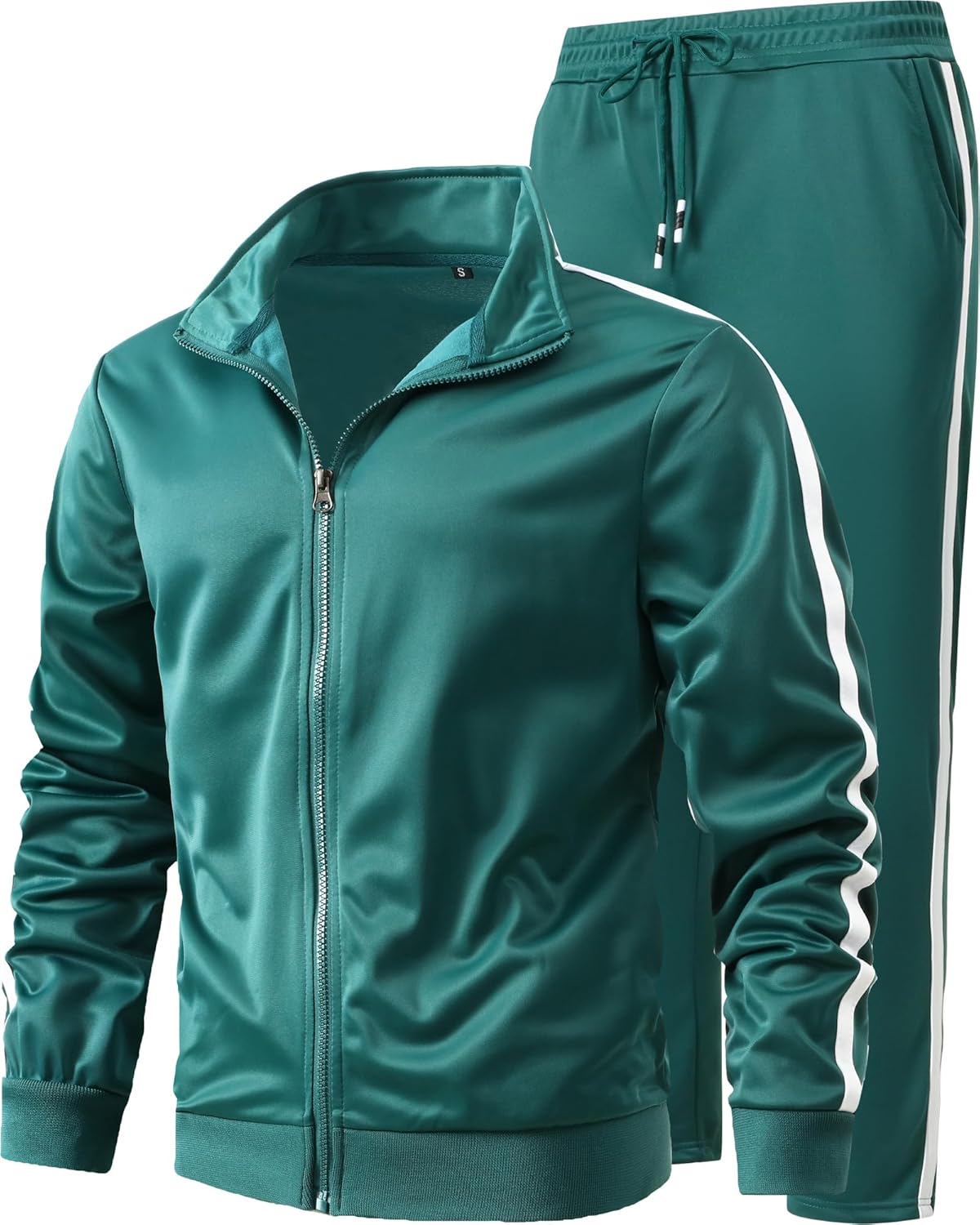 GXAMOY Men's Athletic 2 Pieces Tracksuit Casual Full Zip Jogging Sweat Suit Work...