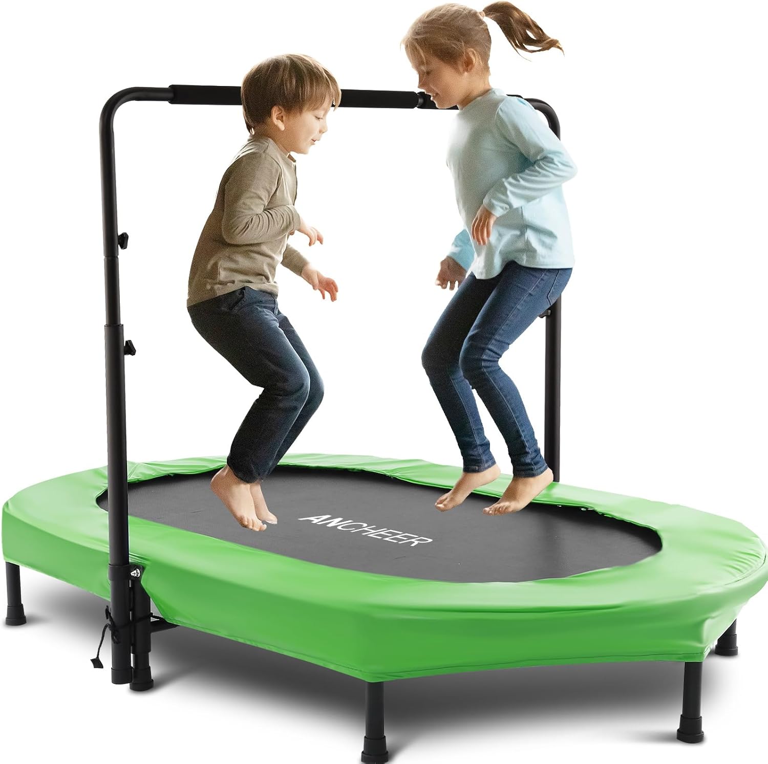 Kids Indoor Trampoline, ANCHEER 56" Foldable Mini Trampoline with 5 Level Adjust...