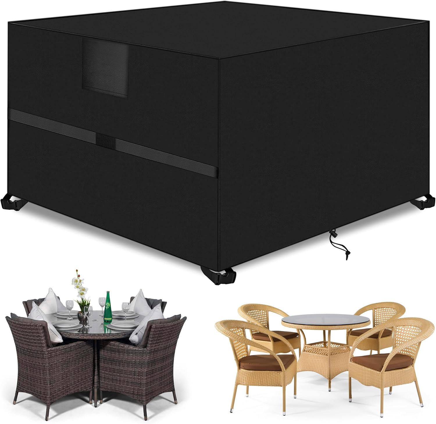 Outdoor Garden Furniture Covers,125*125*74cm,Waterproof with Air Vent, 420D Heav...