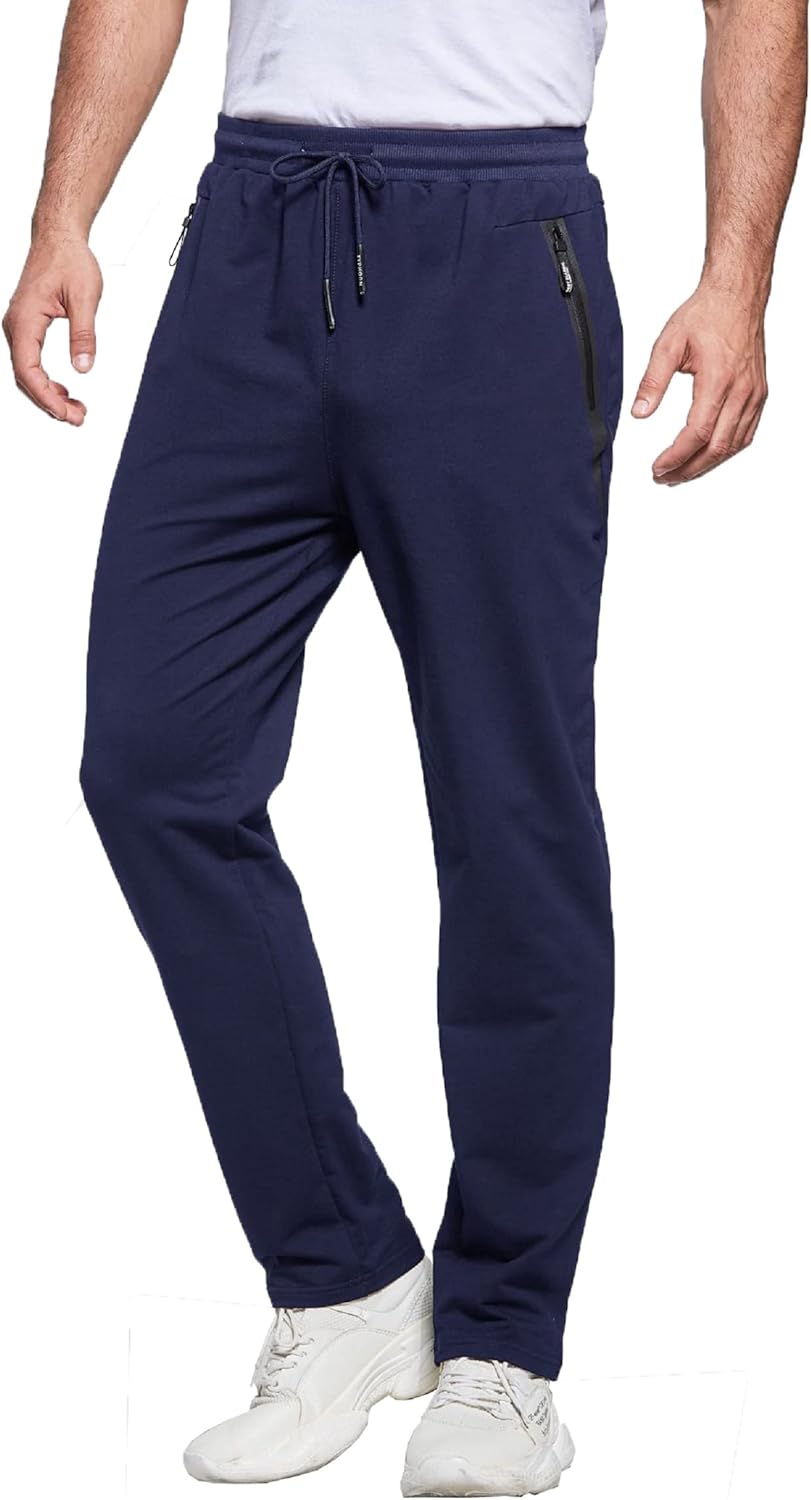 ZOXOZ Mens Tracksuit Slim Fit Bottoms Joggers Elasticated Waist Zip Pockets XL N...