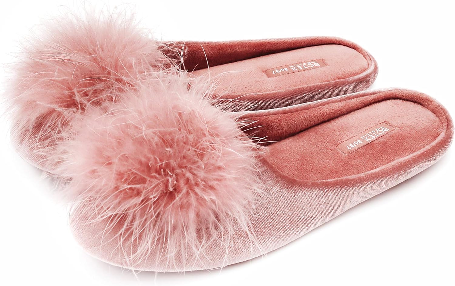 BCTEX COLL Women's Cozy Velvet Memory Foam House Slipper, Ladies Fuzzy Bedroom S...