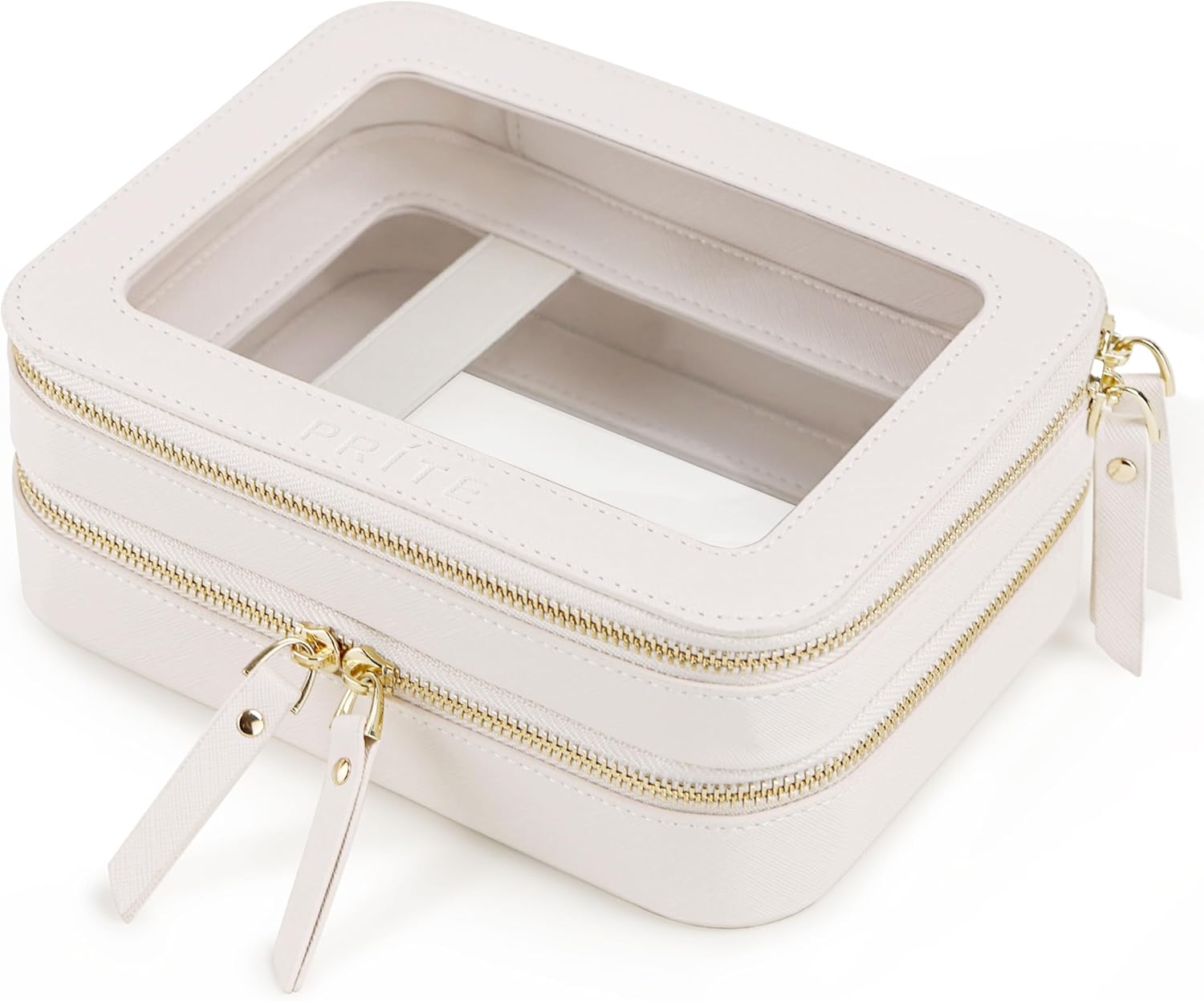 Prite Large Clear Makeup Bag Double Sided Cosmetic Case Waterproof Travel Toilet...