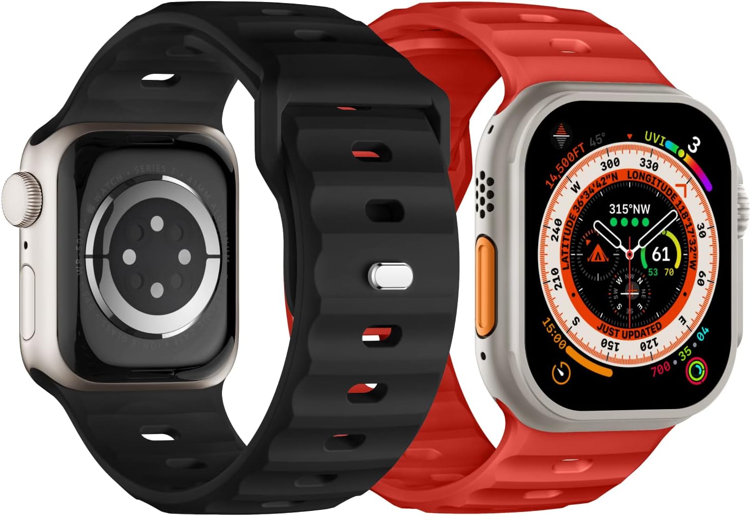 Suitisbest 2 Pack Sport Straps, Special Straps Compatible for Apple Watch Ultra/...