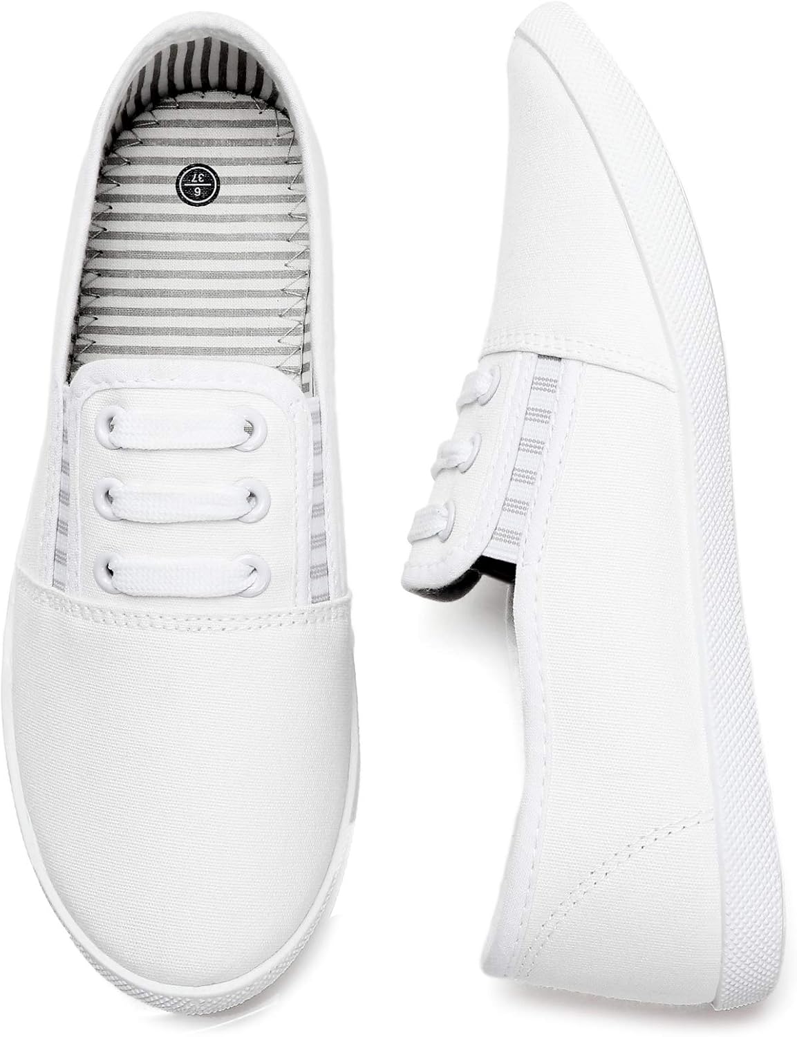 kufeiti Women's Canvas Slip On Shoes Sneakers for Women Fashion Comfortable Whit...