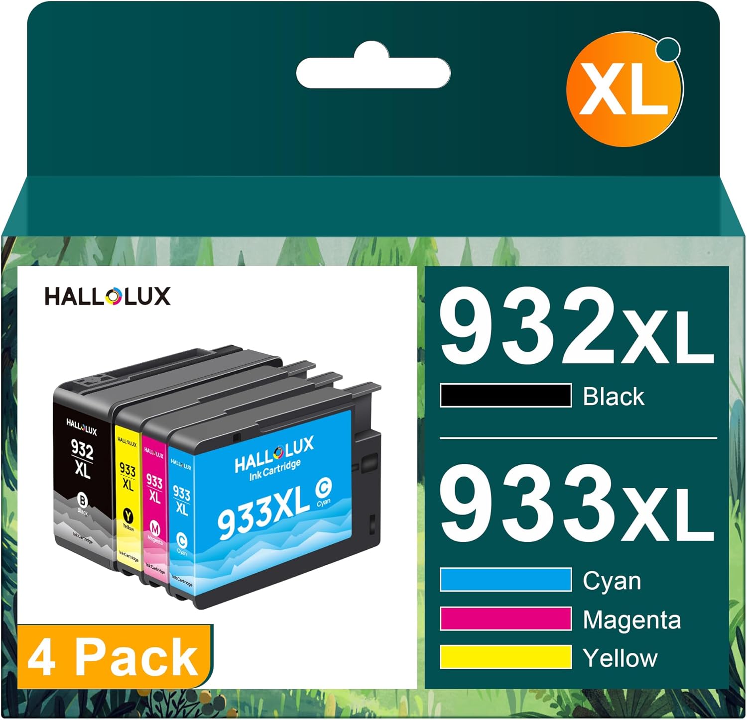 HALLOLUX 932XL 933XL Ink Cartridges Compatible for HP 932 933 Ink for HP Officej...