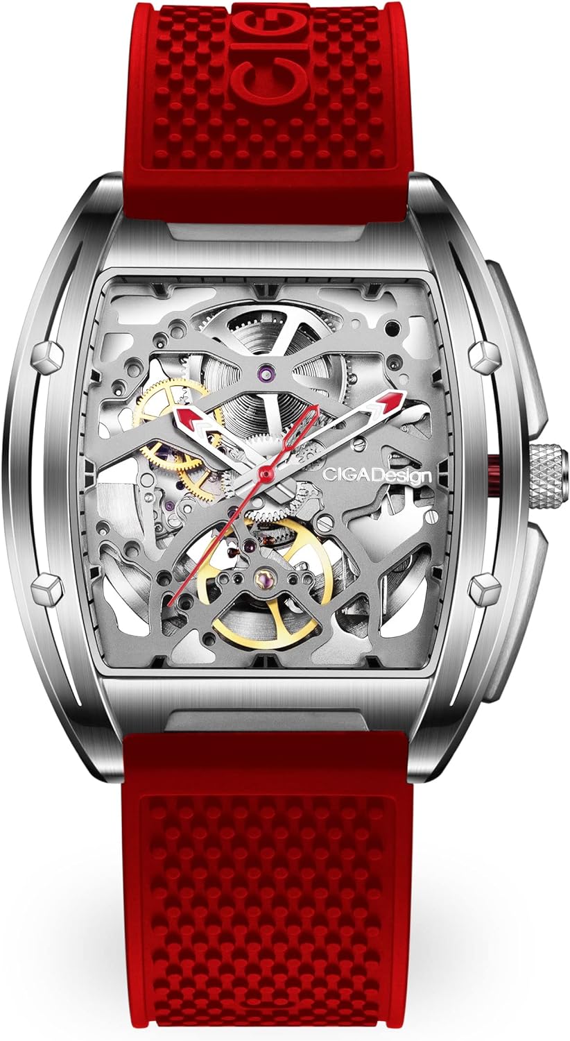 CIGA Design Z Series Automatic Mechanical Watch, Luxury Skeleton Wristwatch Tonn...