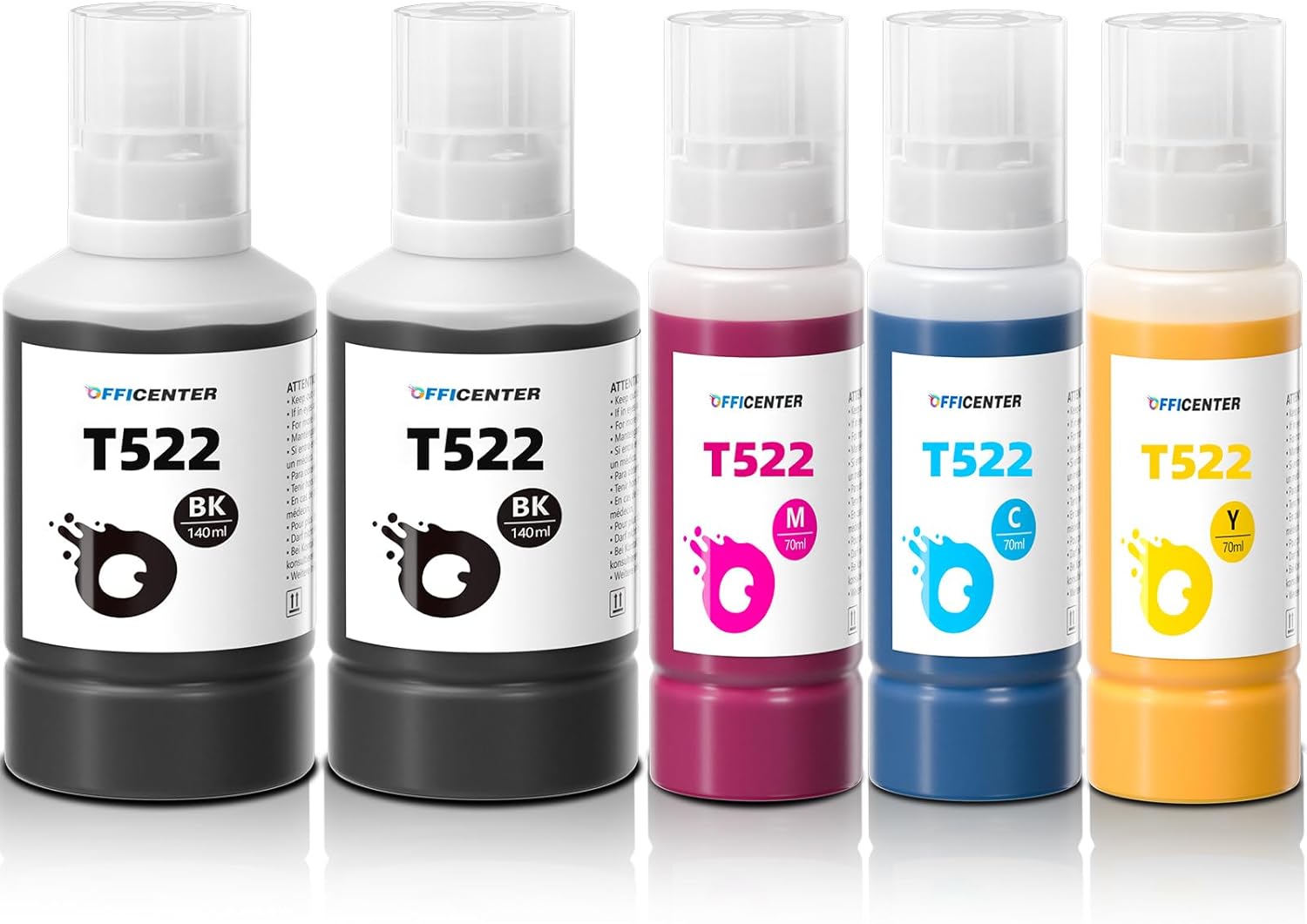 T522 522 Ink Refill Bottles for Ecotank ET-2760 ET-4760 ET-2750 ET-2720 ET-3760...