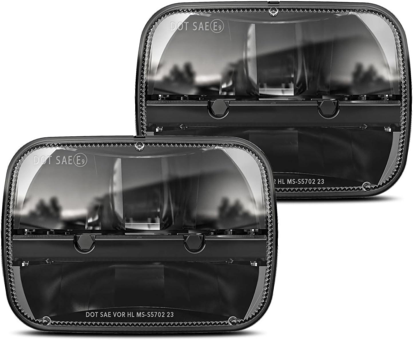 BICYACO 1 Pair 105W Rectangular 5x7/ 6x7 Inch Led Headlight High Low Beam Headla...