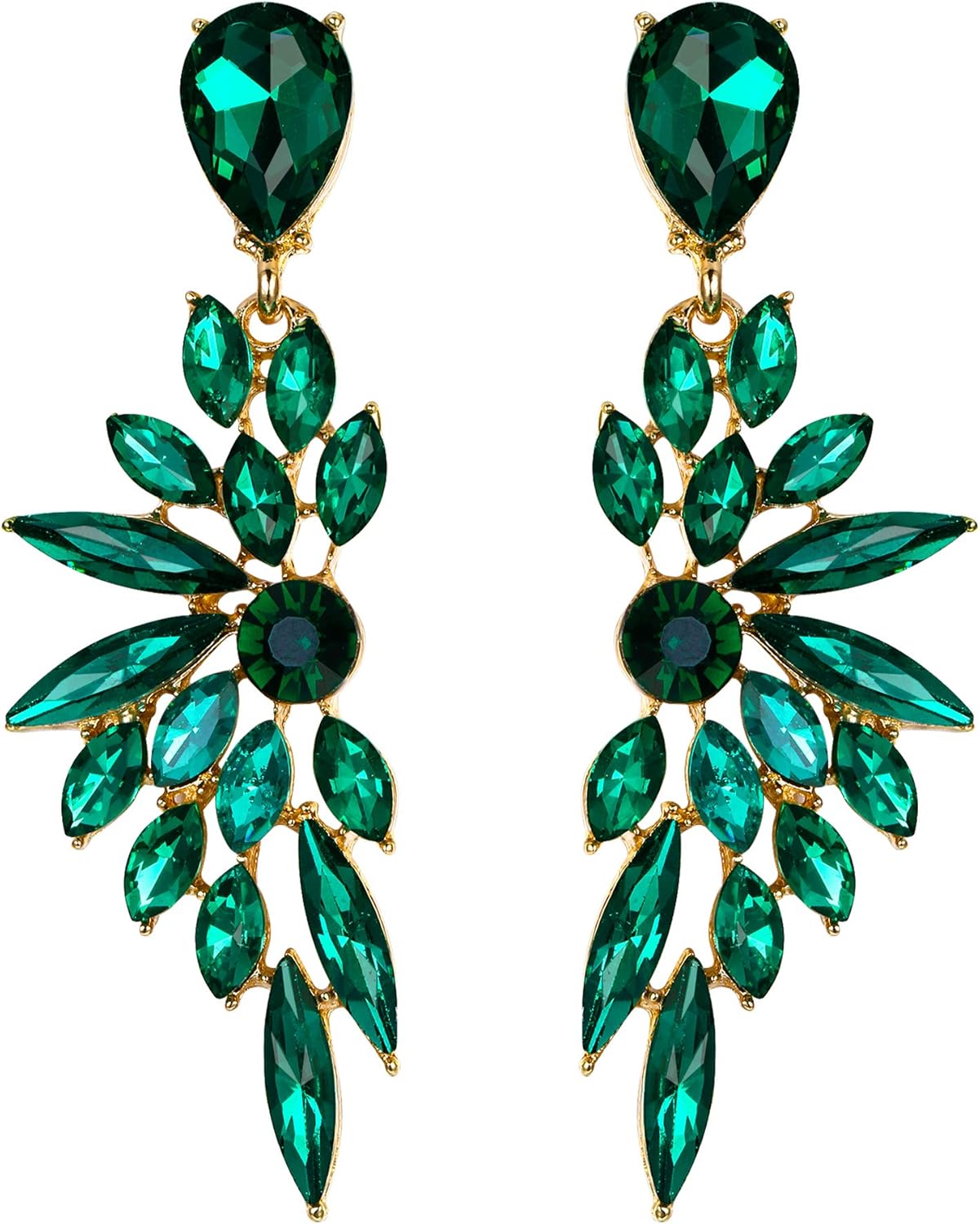 BriLove Women's Wedding Bridal Crystal Teardrop Multi Marquise Cluster Bling Dan...