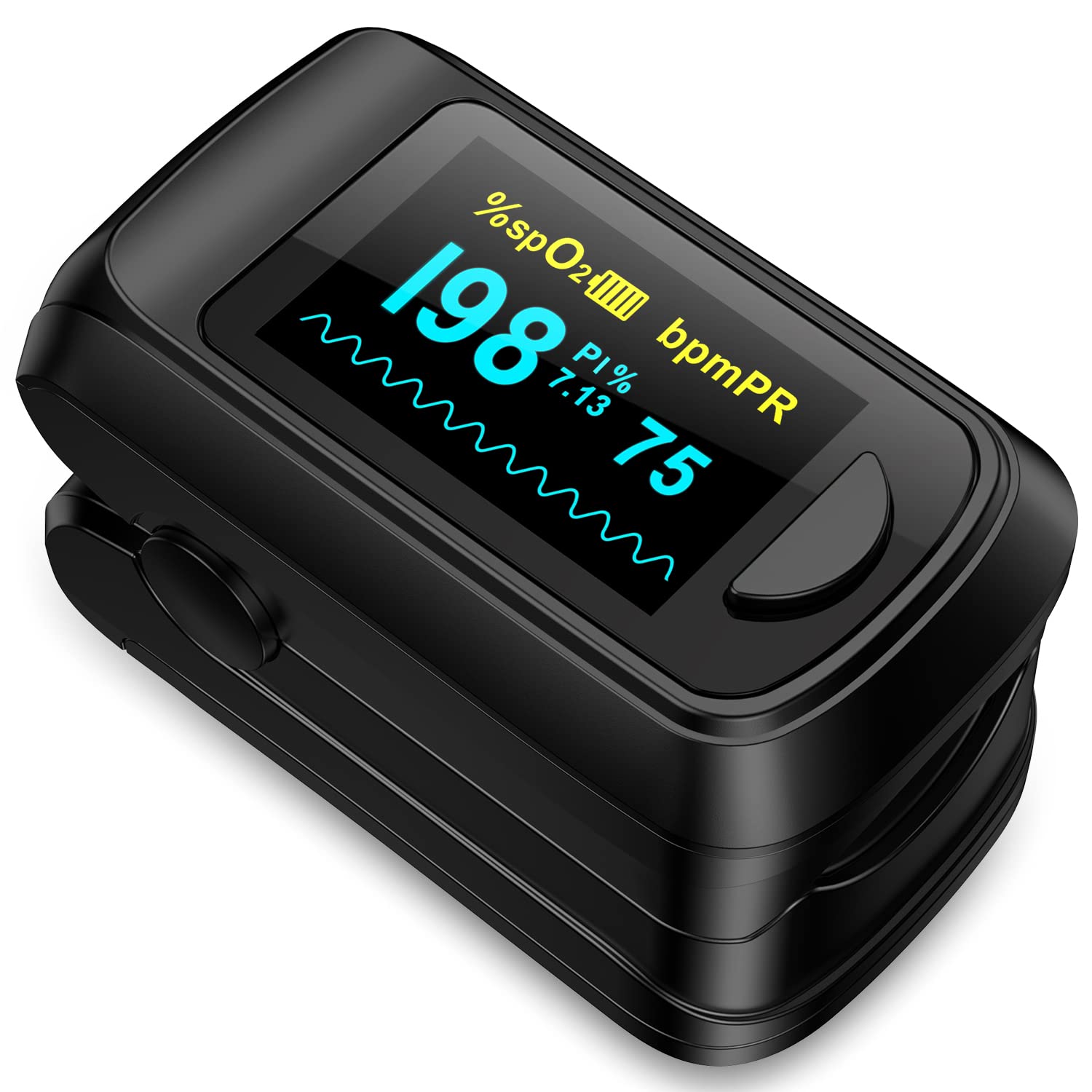 Fingertip Pulse Oximeter Blood Oxygen Monitor Pulse Ox, Heart Rate and Fast Spo2...