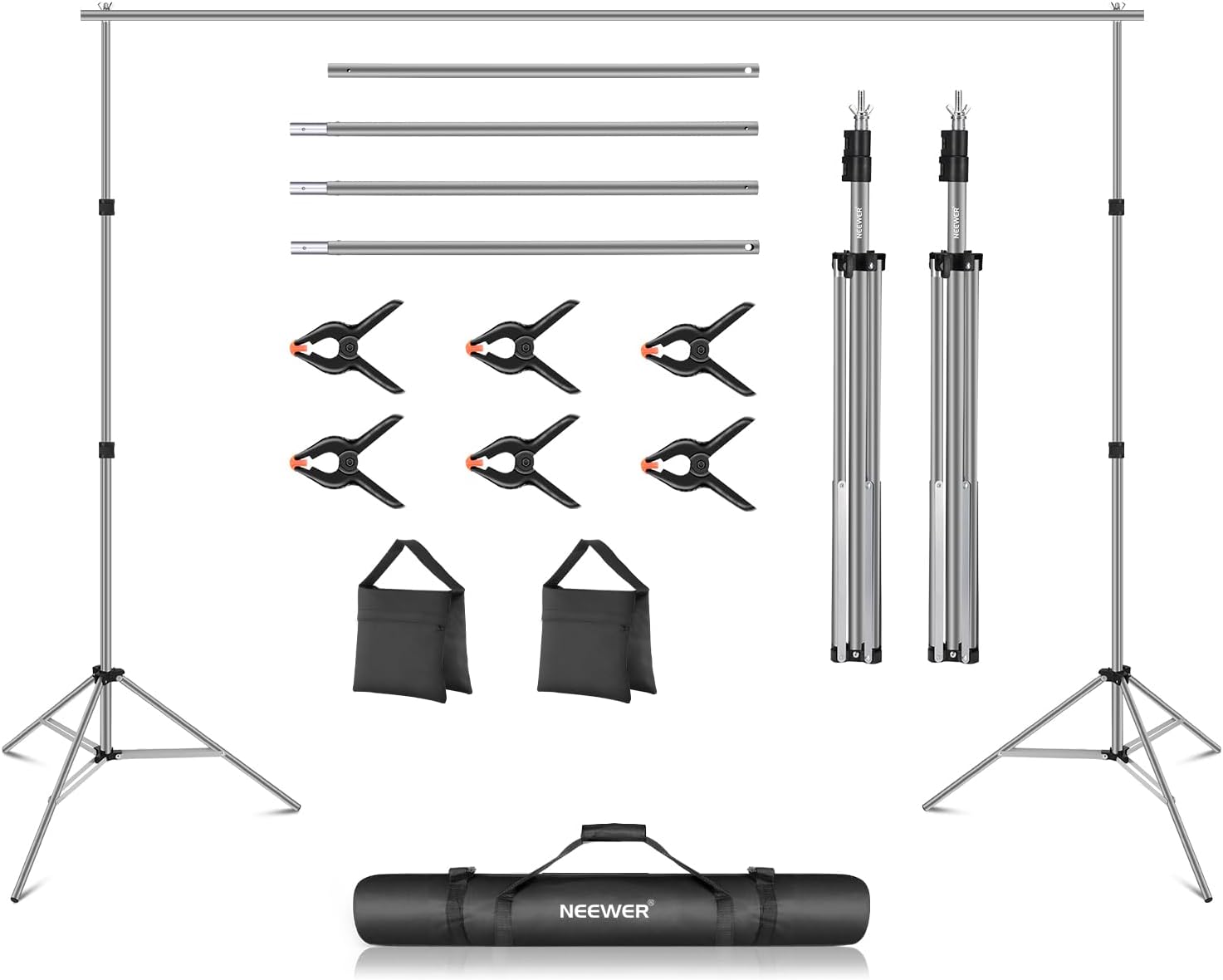 Neewer Backdrop Stand 10ft x 7ft, Adjustable Photo Studio Backdrop Support Syste...