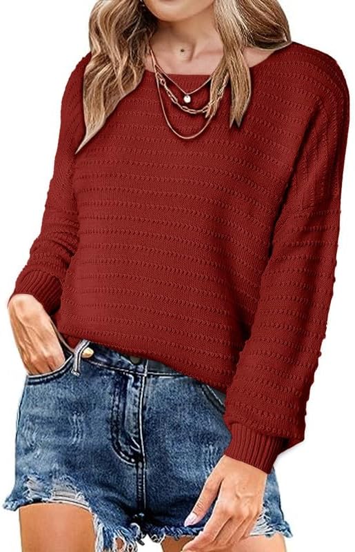 Dokotoo Sweater, Special Women's Ribbed Knit Textured Drop Shoulder Long Sleeve...
