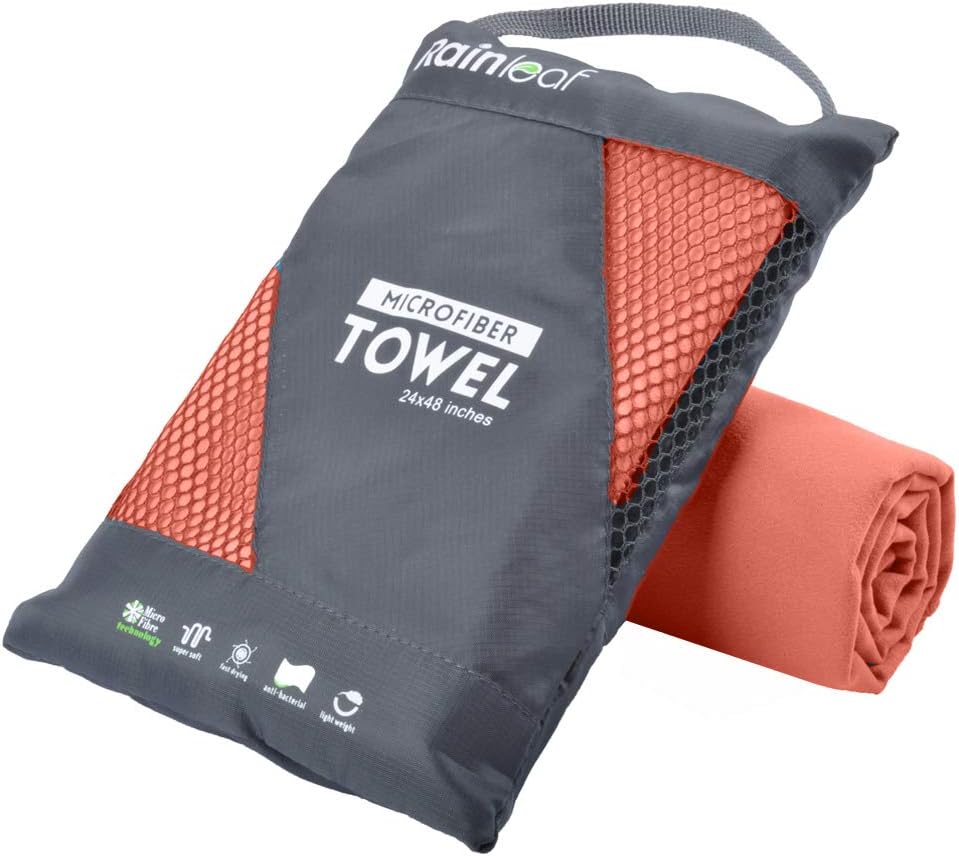 Rainleaf Microfiber Towel Perfect Travel & Gym & Camping Towel. Quick Dry - Supe...