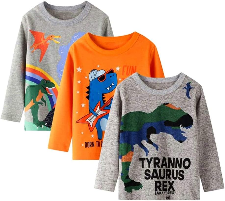 Boys Long Sleeve T-Shirt, Special Cotton Casual Winter Crewneck Basic Active Top...