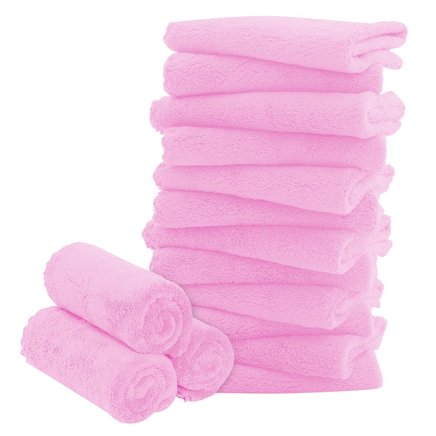 16 Pack Baby Washcloths - Luxury Coral Fleece - Extra Absorbent and Soft Wash Cl...