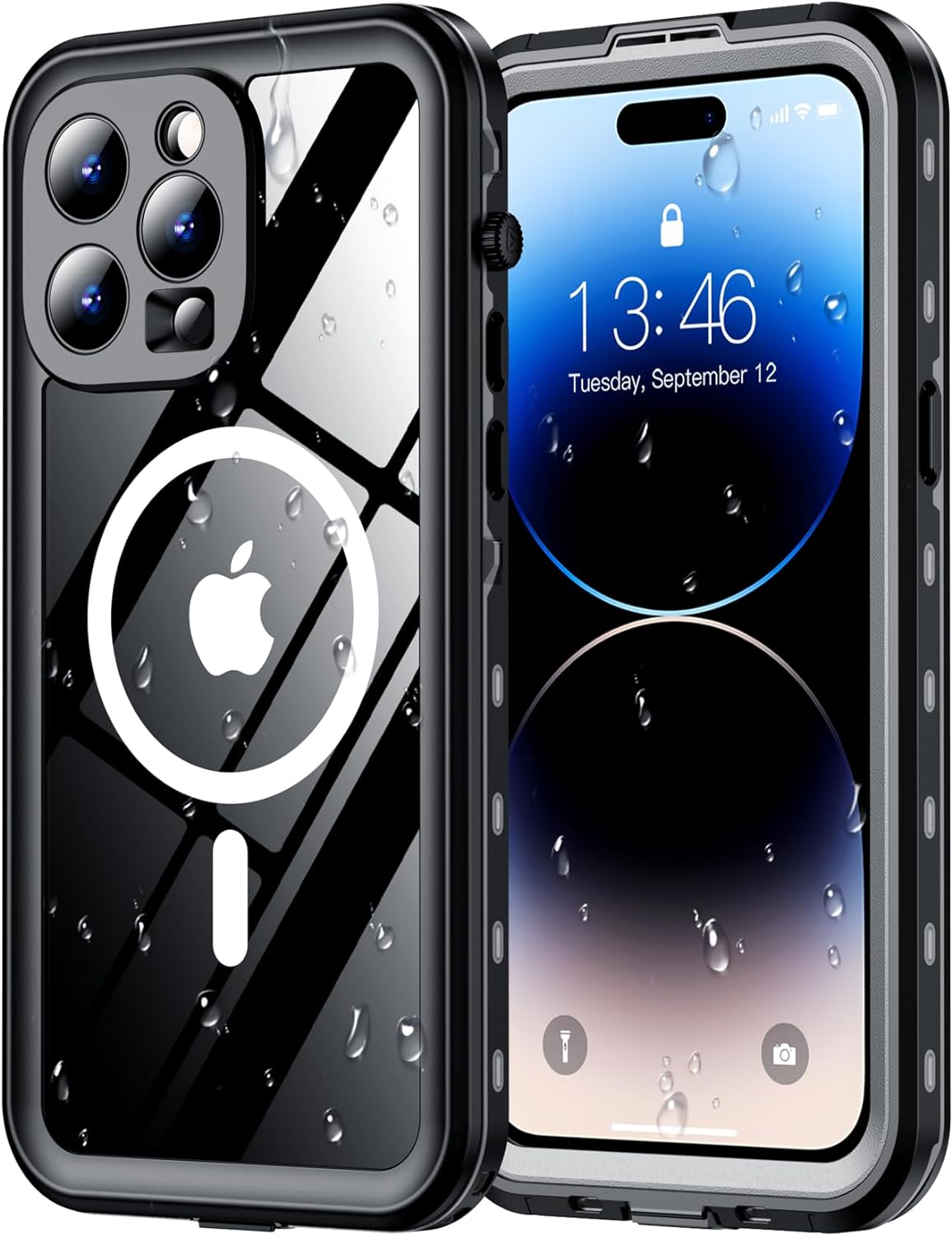 Red2Fire for iPhone 14 Pro Max Case Waterproof, [Built-in Screen Protector & Cam...