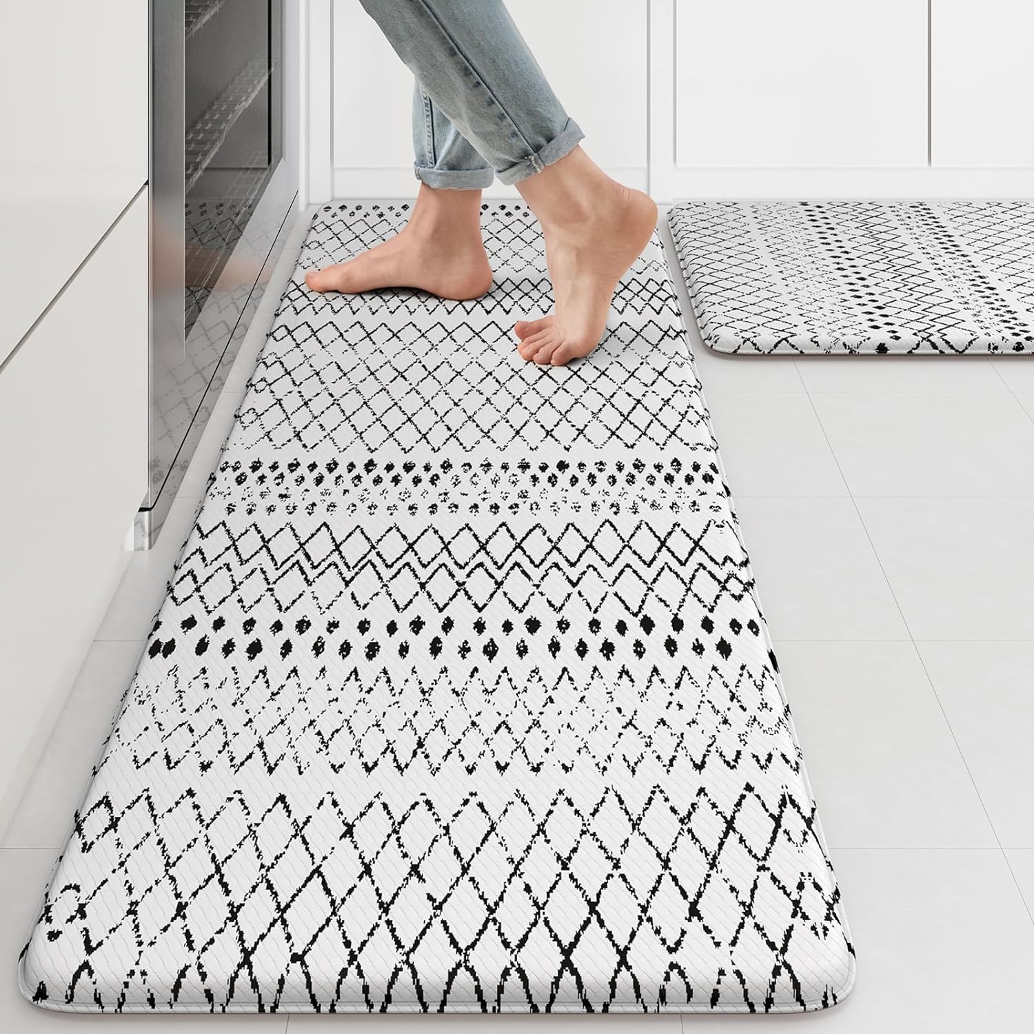 KIMODE Kitchen Mats 2PCS,Cushioned Anti Fatigue Kitchen Rugs and Mats,Non Skid W...