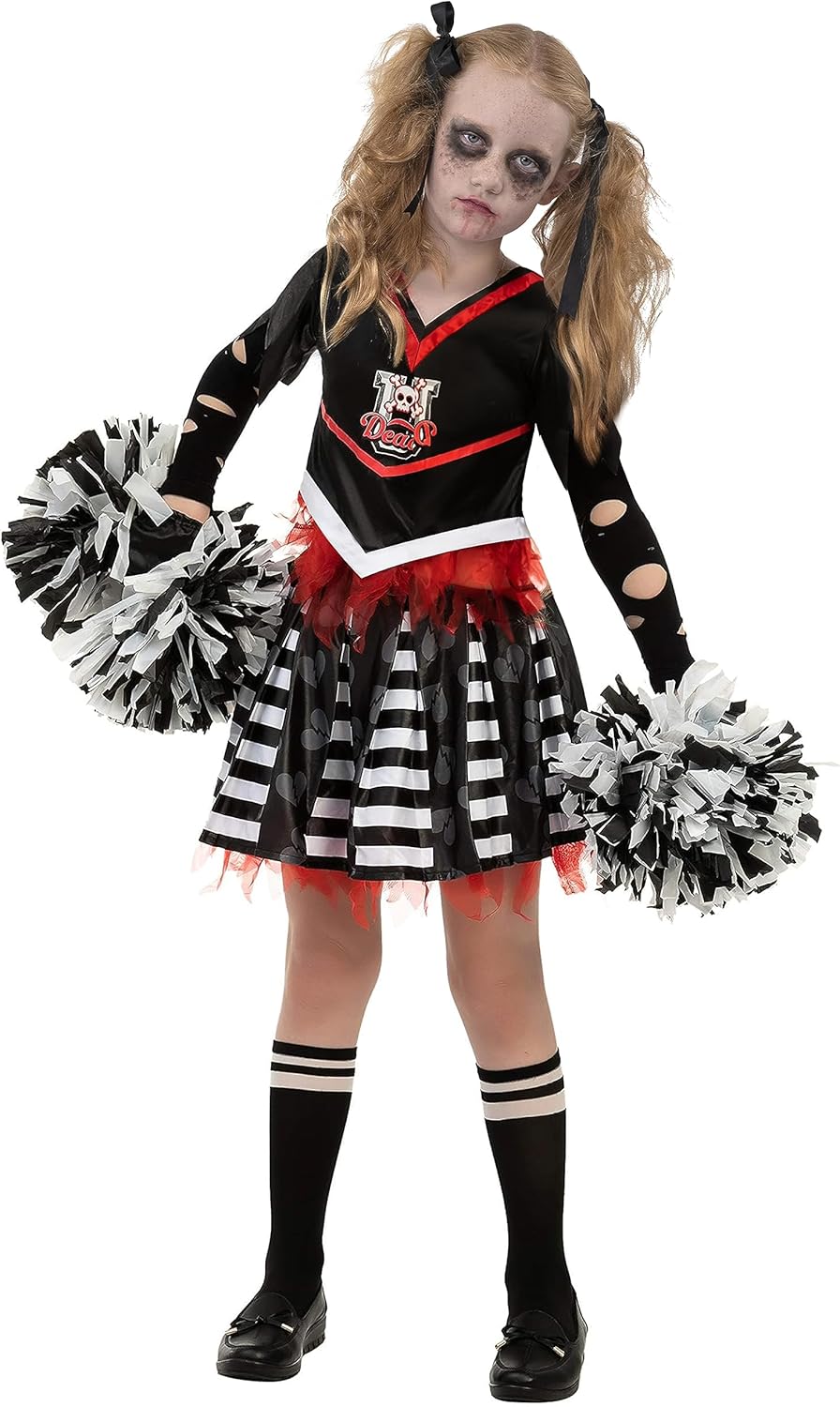 Spooktacular Creations Zombies Cheerleader Costume for Girls, Special Cheerless...