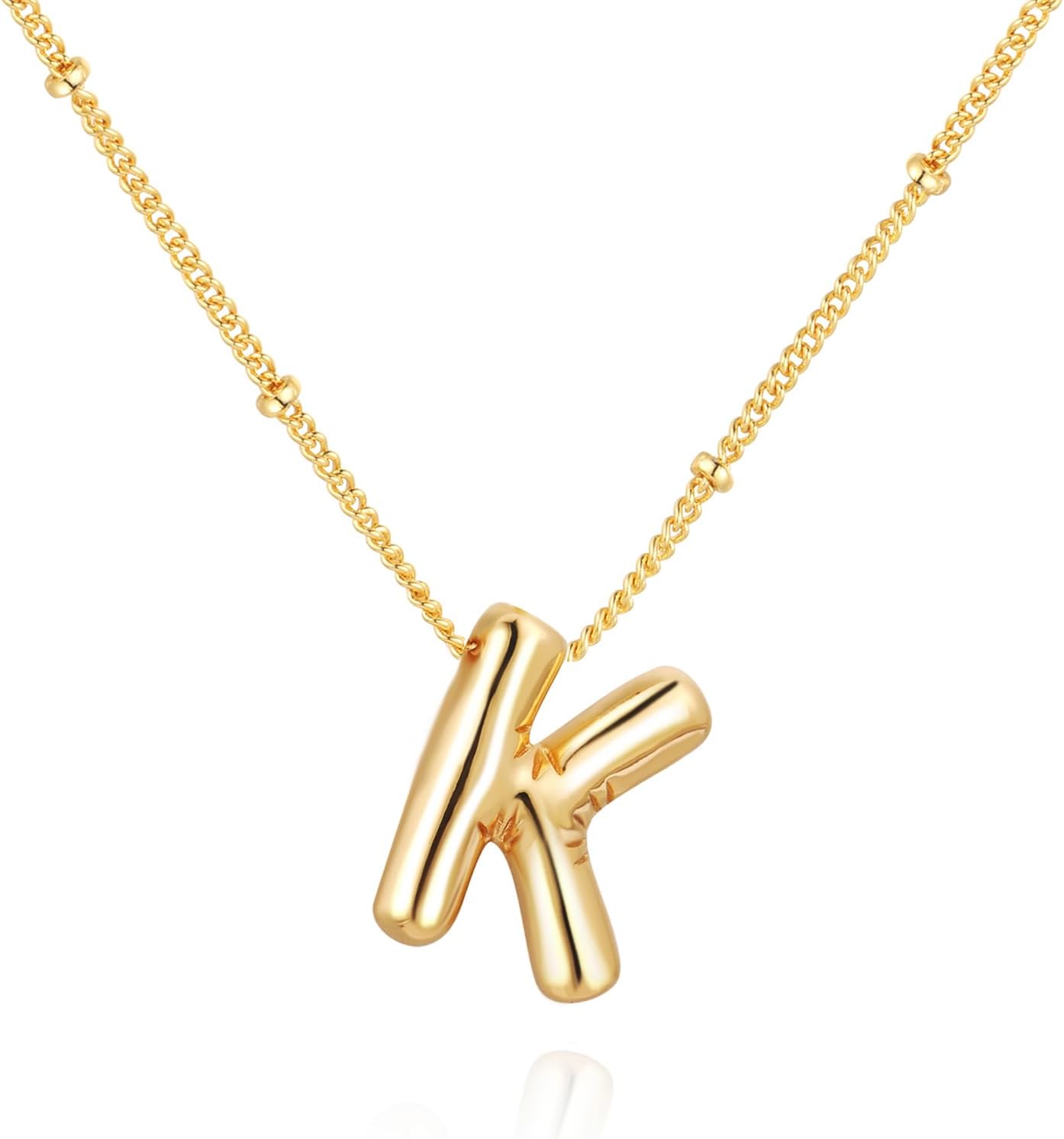 Bubble Letter Necklace, Special Balloon Initial Necklaces for Women, Innovative...