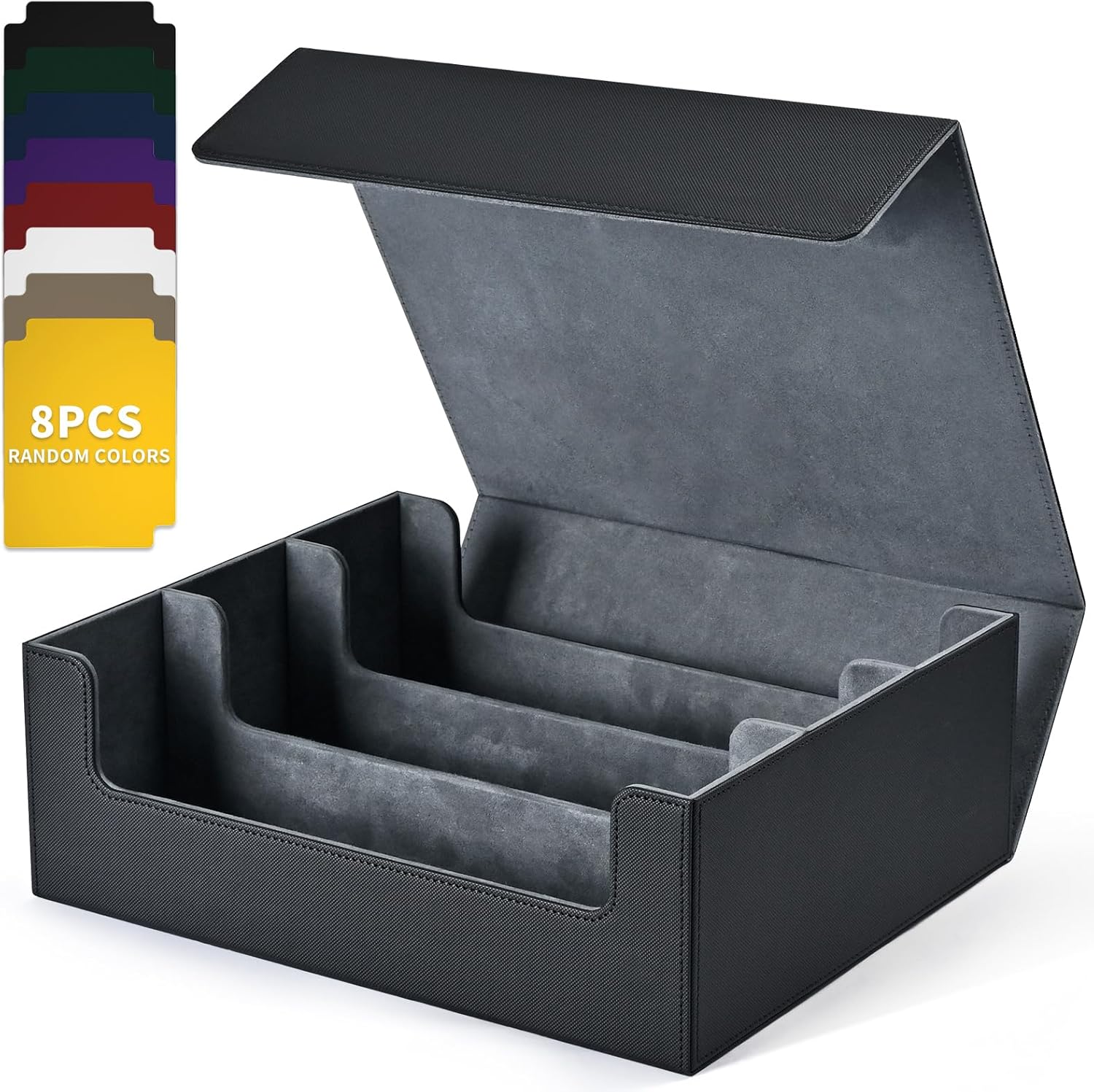 Card Storage Box for Trading Cards, 1800+ PU Leather Commander Card Deck Case, M...