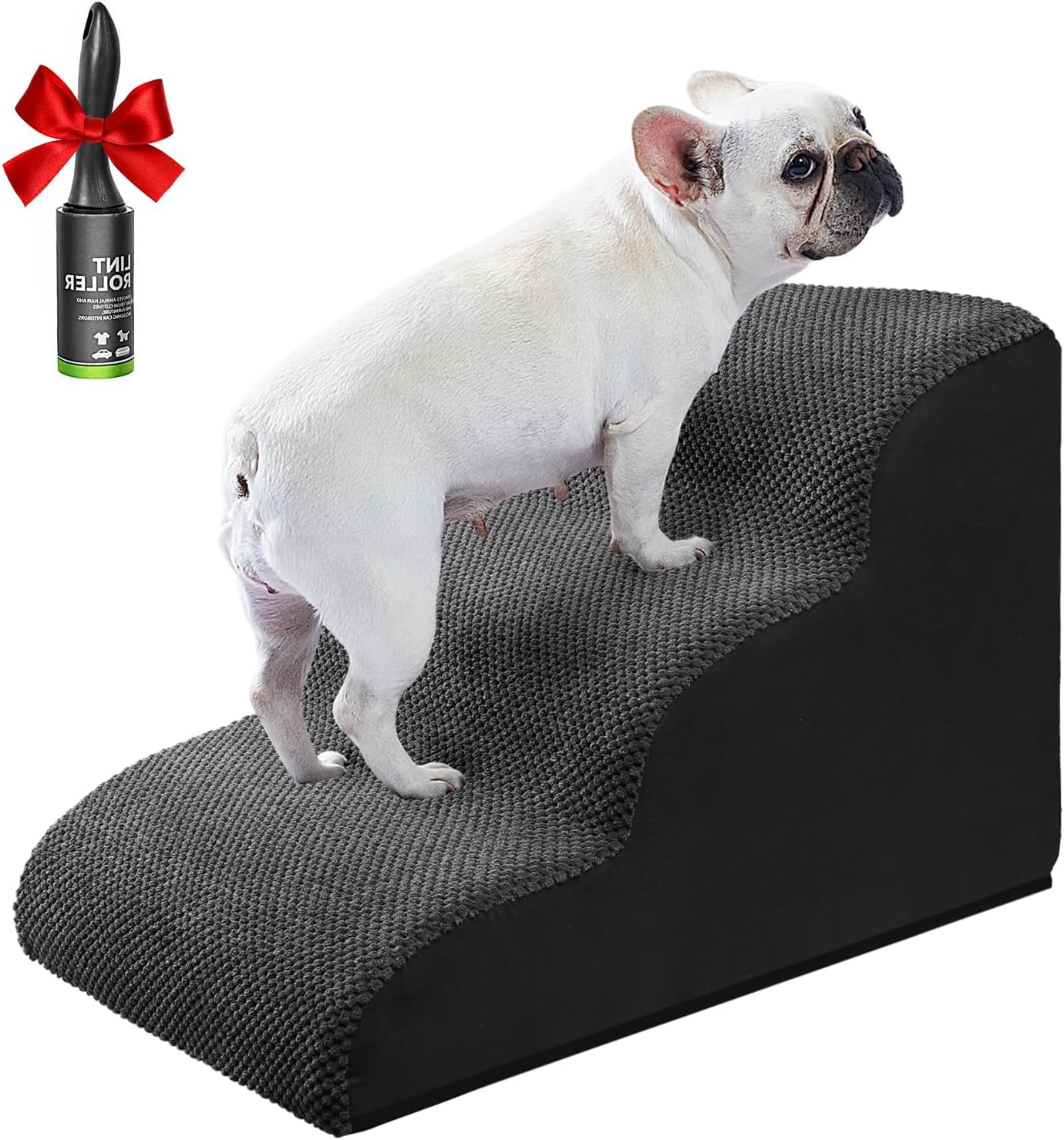 Ryoizen Dog Stairs for Small Dogs, Dog Steps for Bed Couch, Extra-Wide High Dens...