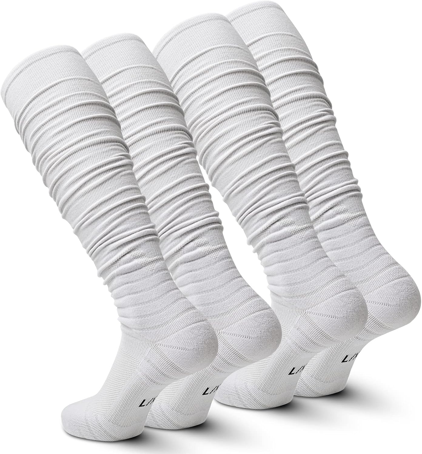 IRAMY Scrunch Football Socks, Ultra Long Football Socks with Combed Cotton, Spec...