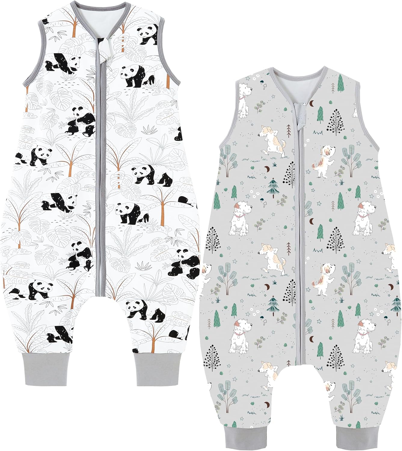 Chilsuessy 2pcs Baby Sleeping Bag with Feet 1.5 TOG Baby Sleep Sack with Legs 10...
