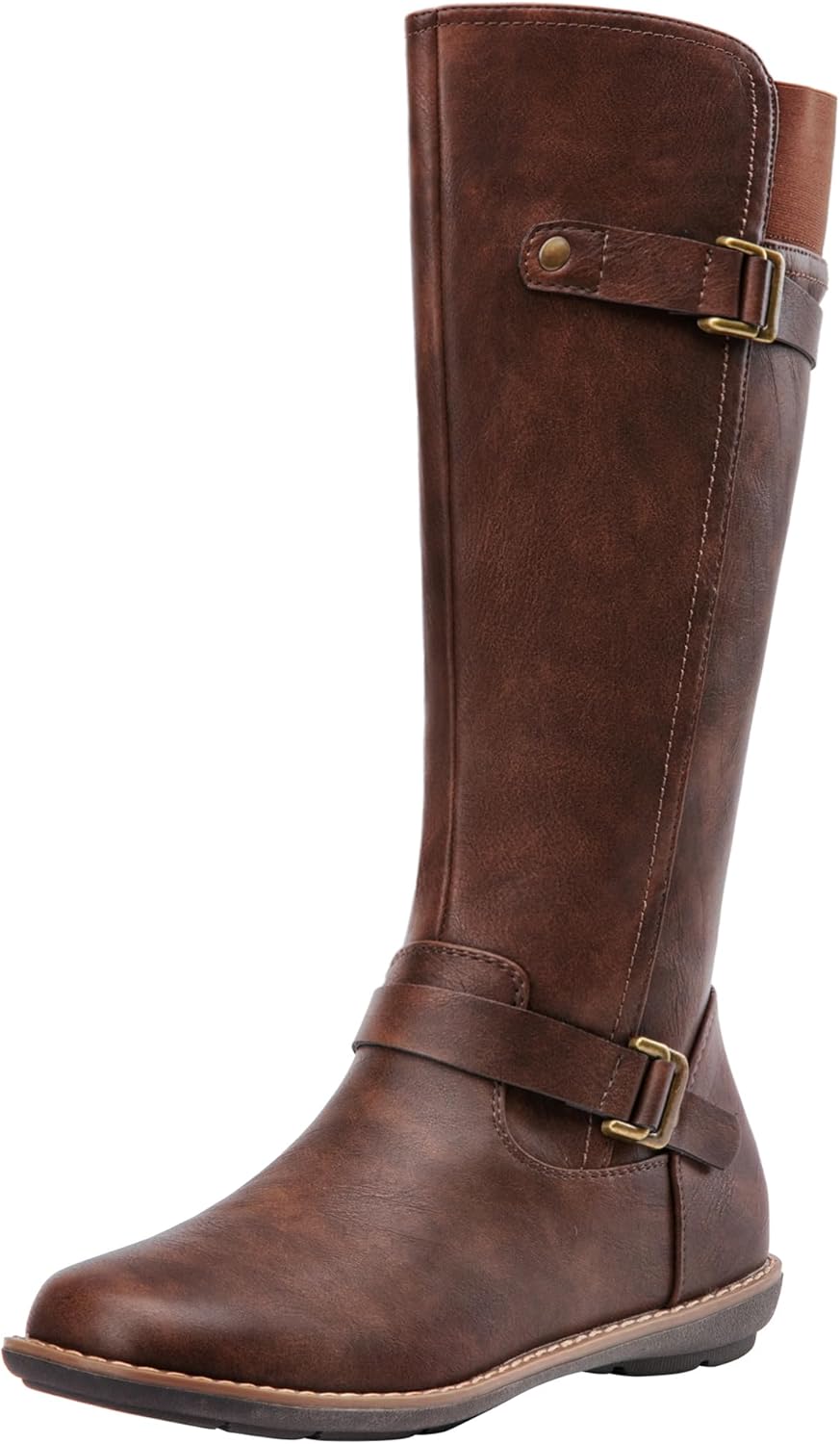Jeossy Women's 9655 Knee High Boots, Special Flat Riding Boots, Innovative Buckl...