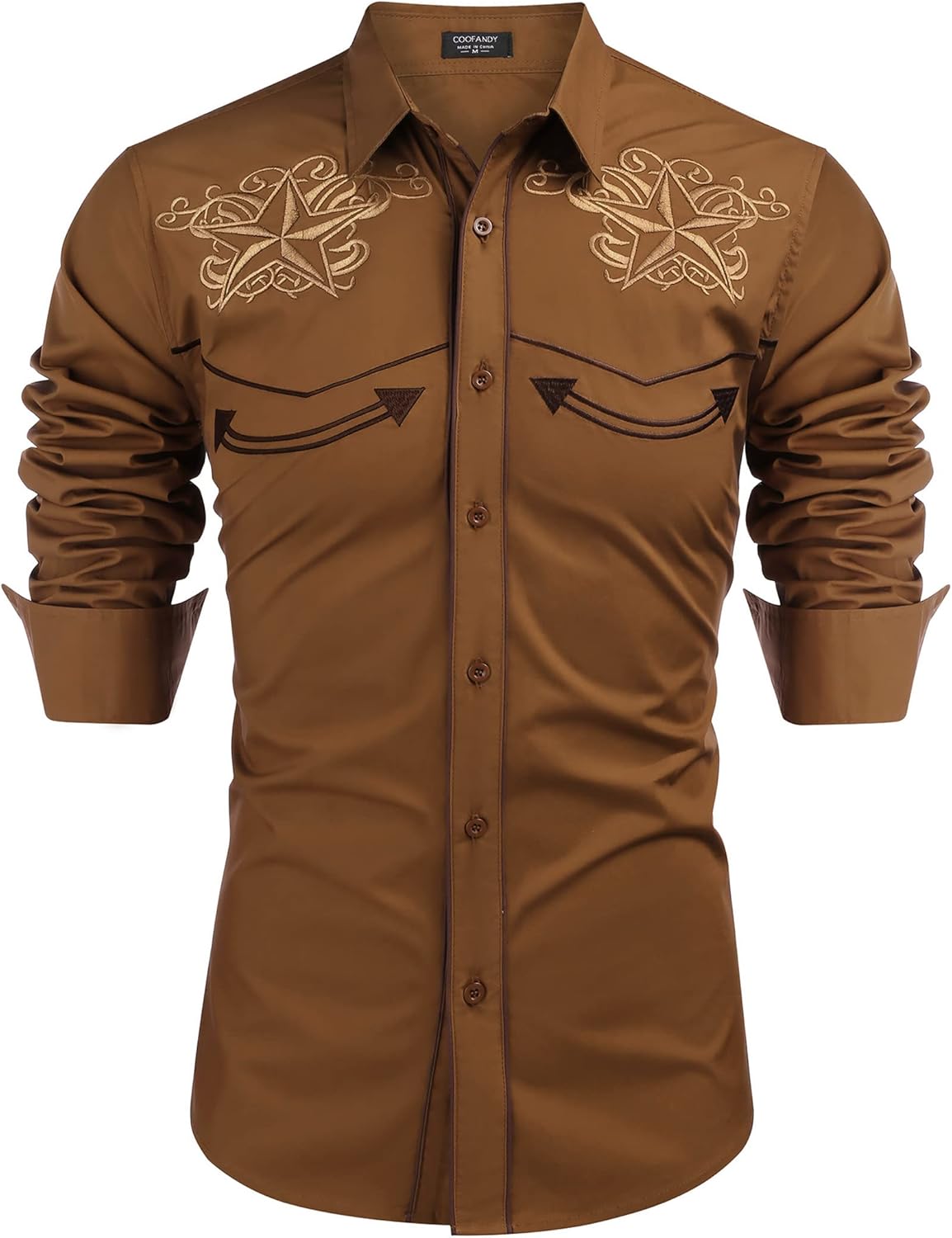 COOFANDY Men's Western Shirts, Special Long Sleeve Slim Fit Shirts, Innovative C...