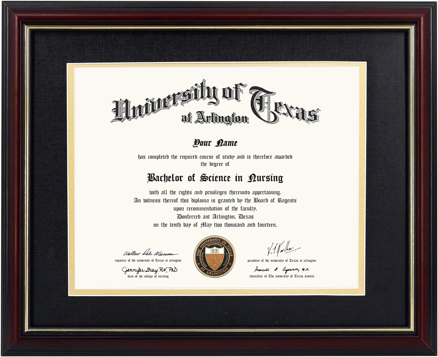 GraduationMall 8.5x11 Diploma Frame with Black over Gold Mat or Display 11x14 Ce...