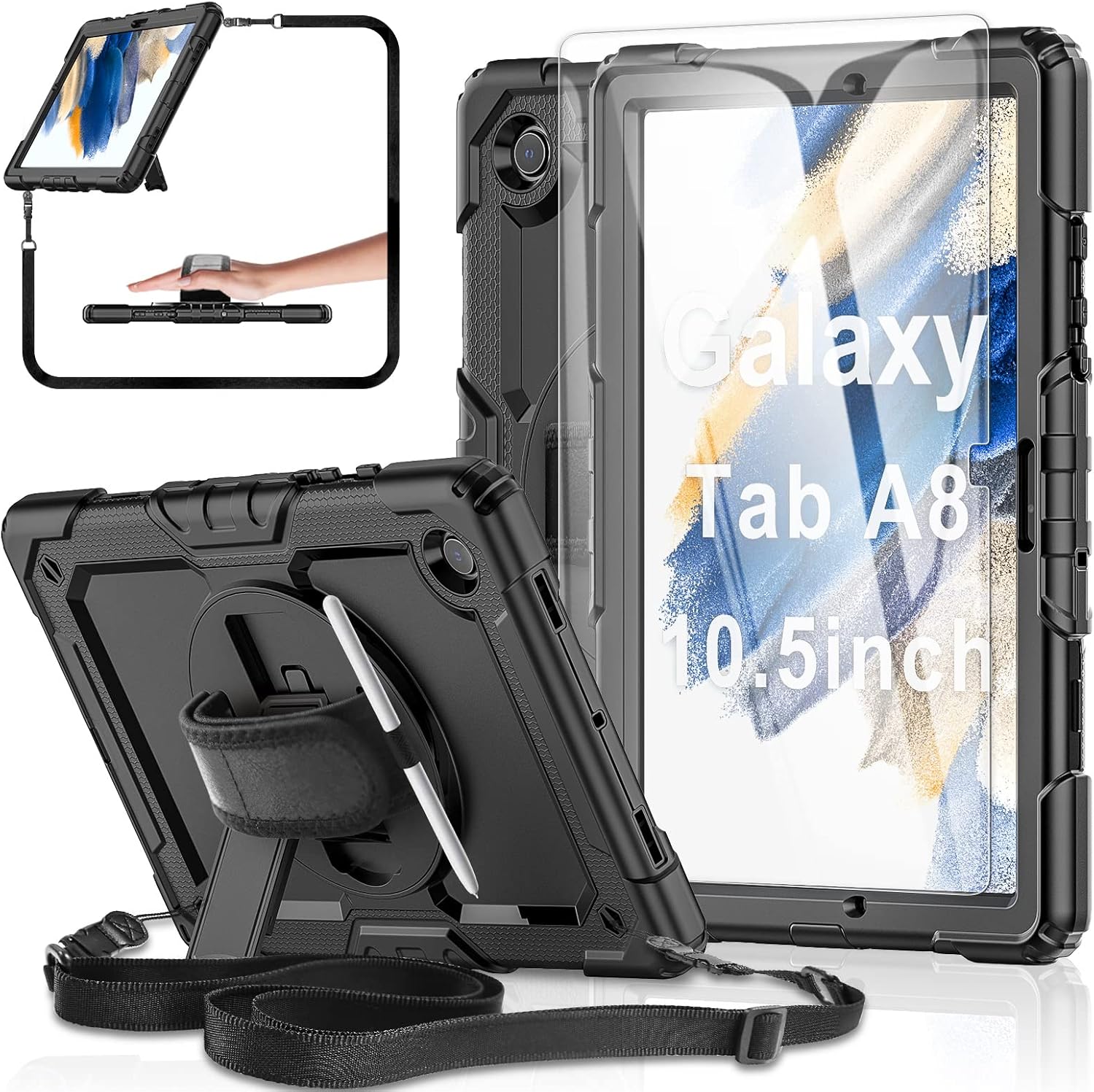 Case for Samsung Galaxy Tab A8 10.5-inch Tablet, Special Tablet Cover With Tempe...