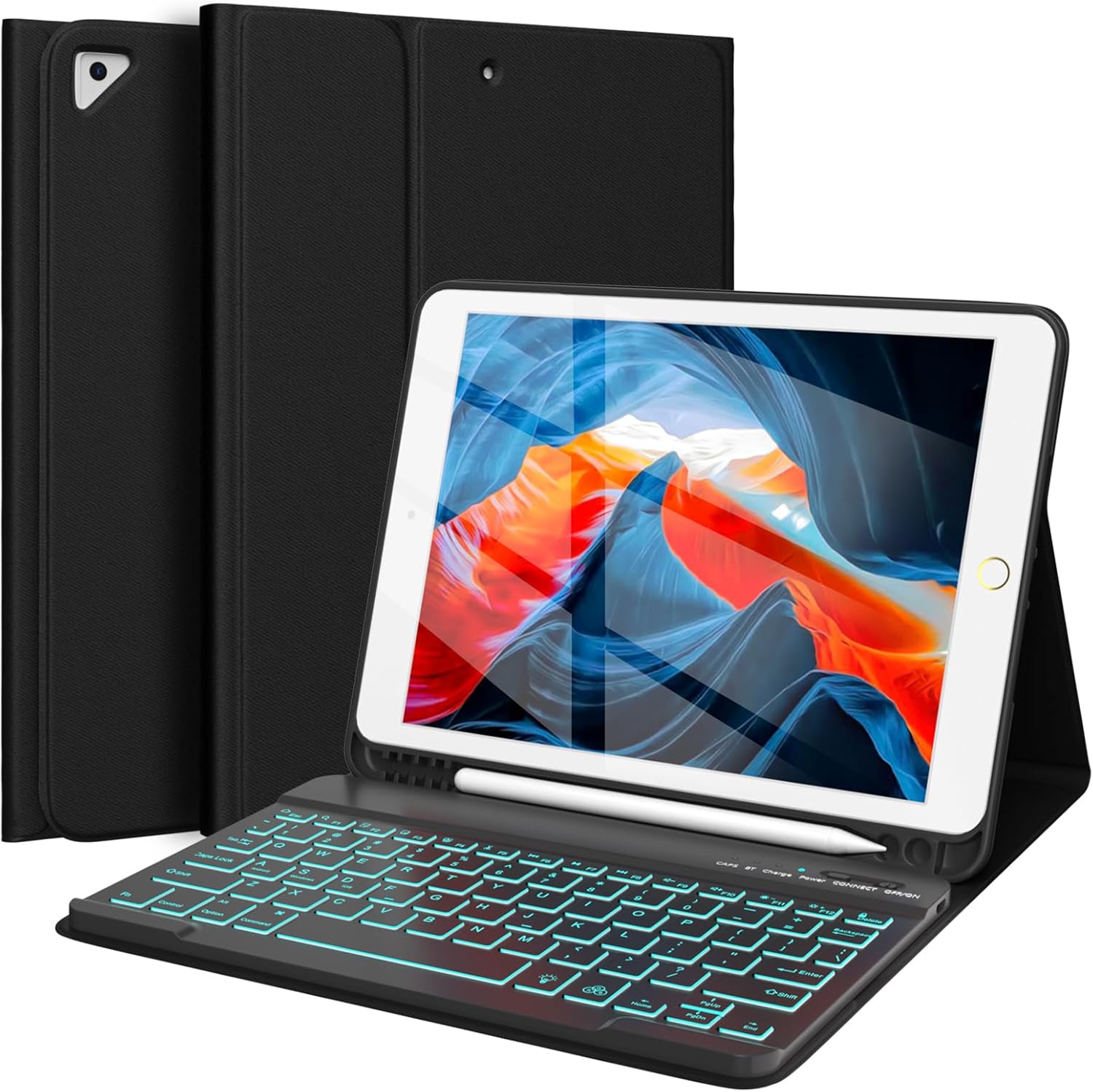 FUWANG Keyboard Case for iPad 9th Generation 10.2 inch 2021 - Detachable 7 Color...