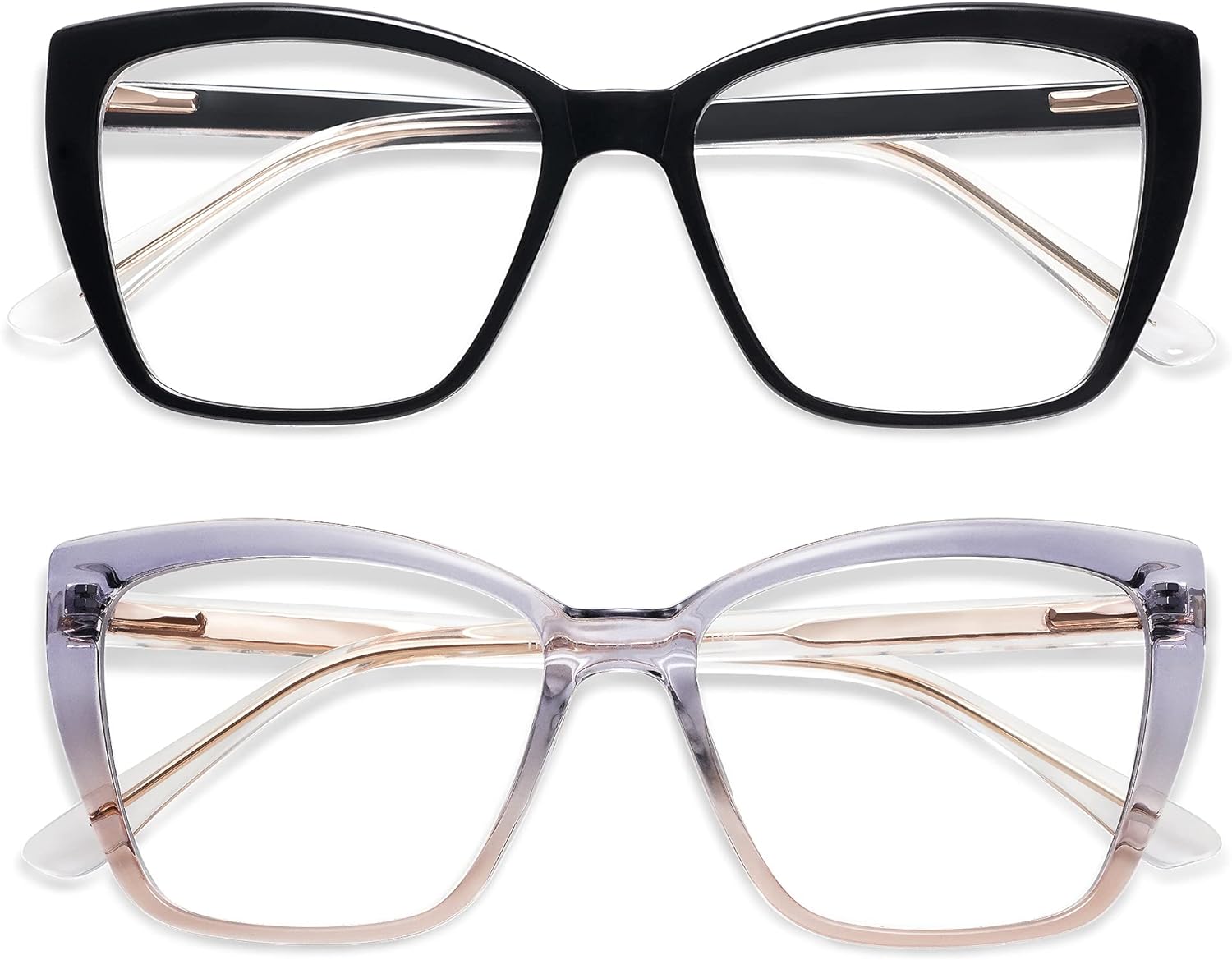 AMOMOMA TR90 Oversized Blue Light Reading Glasses for Women, Special Stylish Squ...