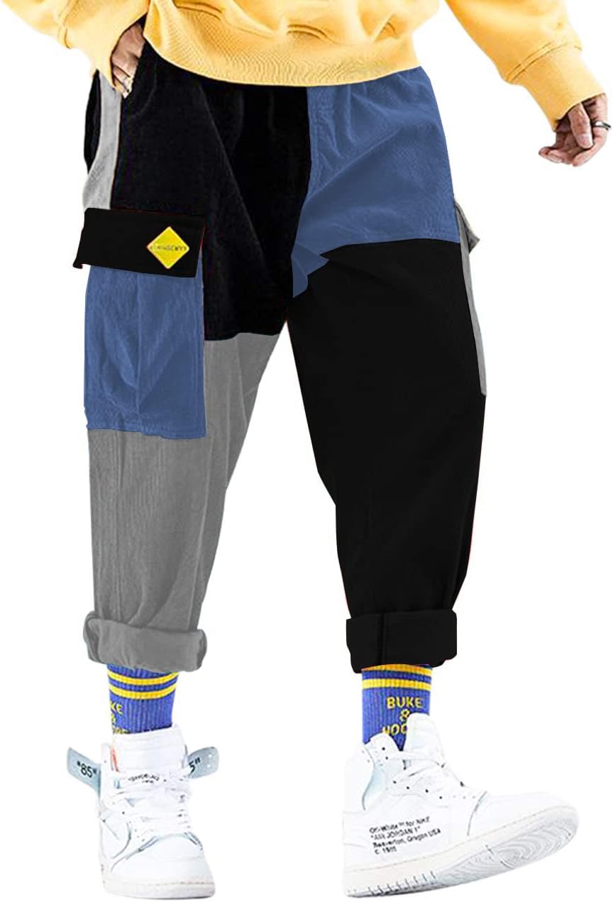 Aelfric Eden Mens Cargo Pants, Special Patchwork Multi-Pockets Outdoor Fashion P...