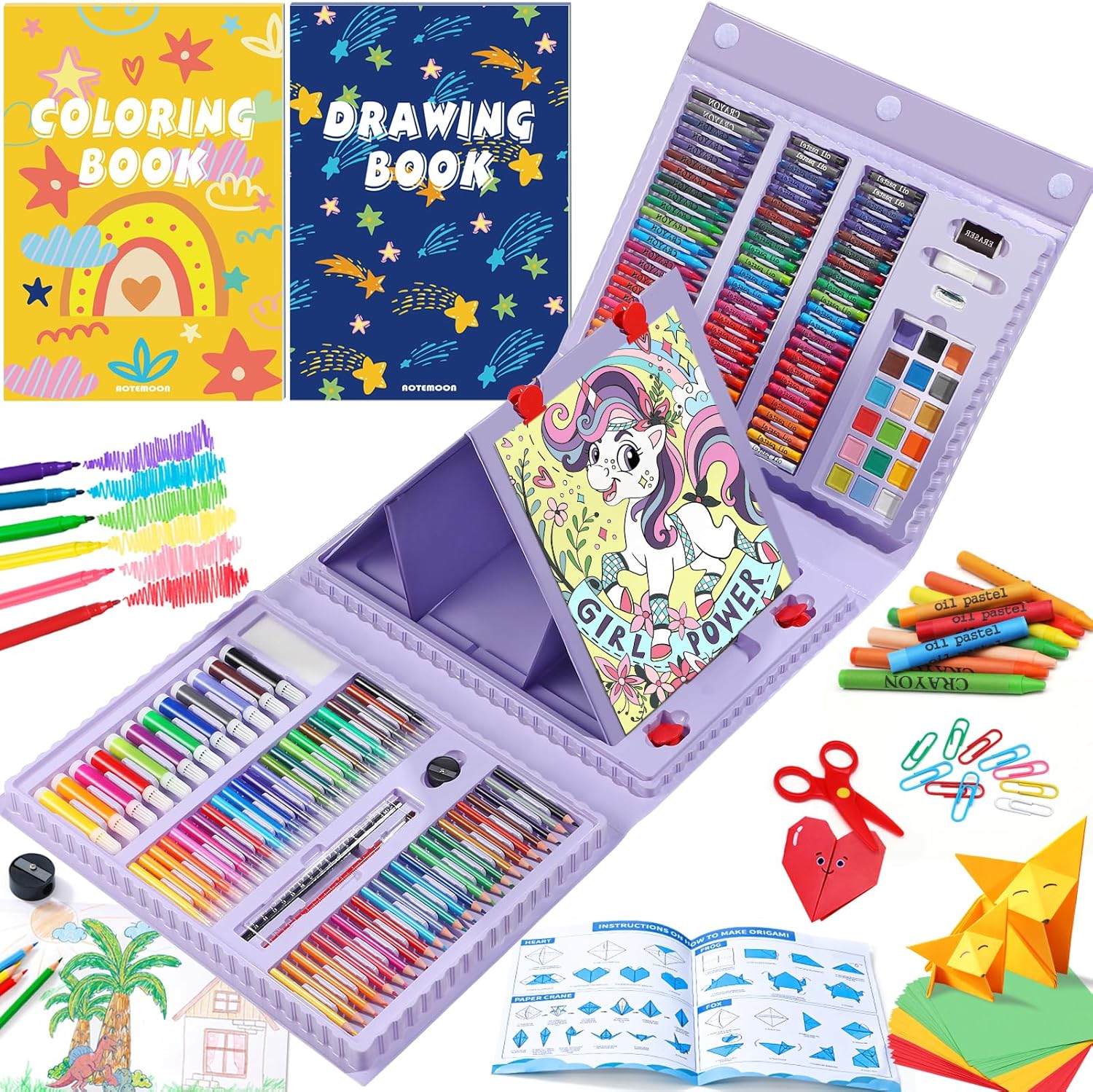 All in One Art Supplies, Special Art Kit with Easel, High-Quality Origami Paper,...