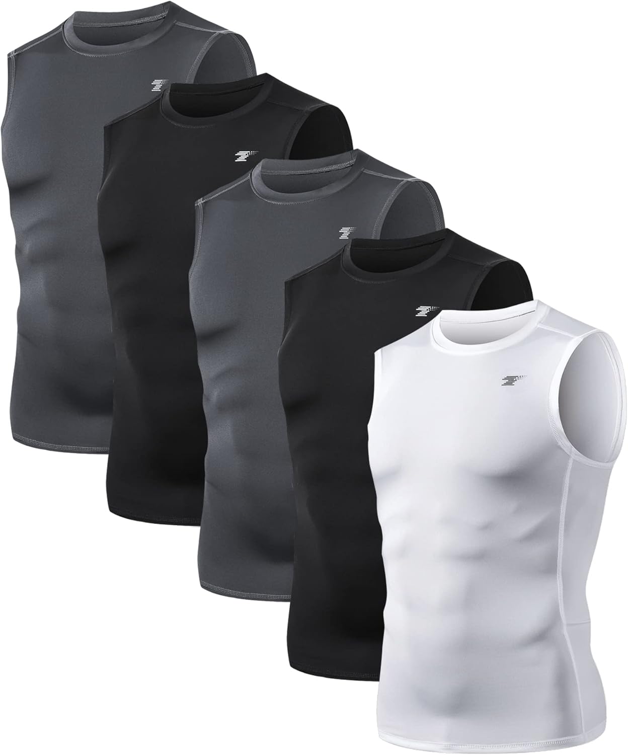 TELALEO 5 Pack Men's Athletic Compression Shirts S...